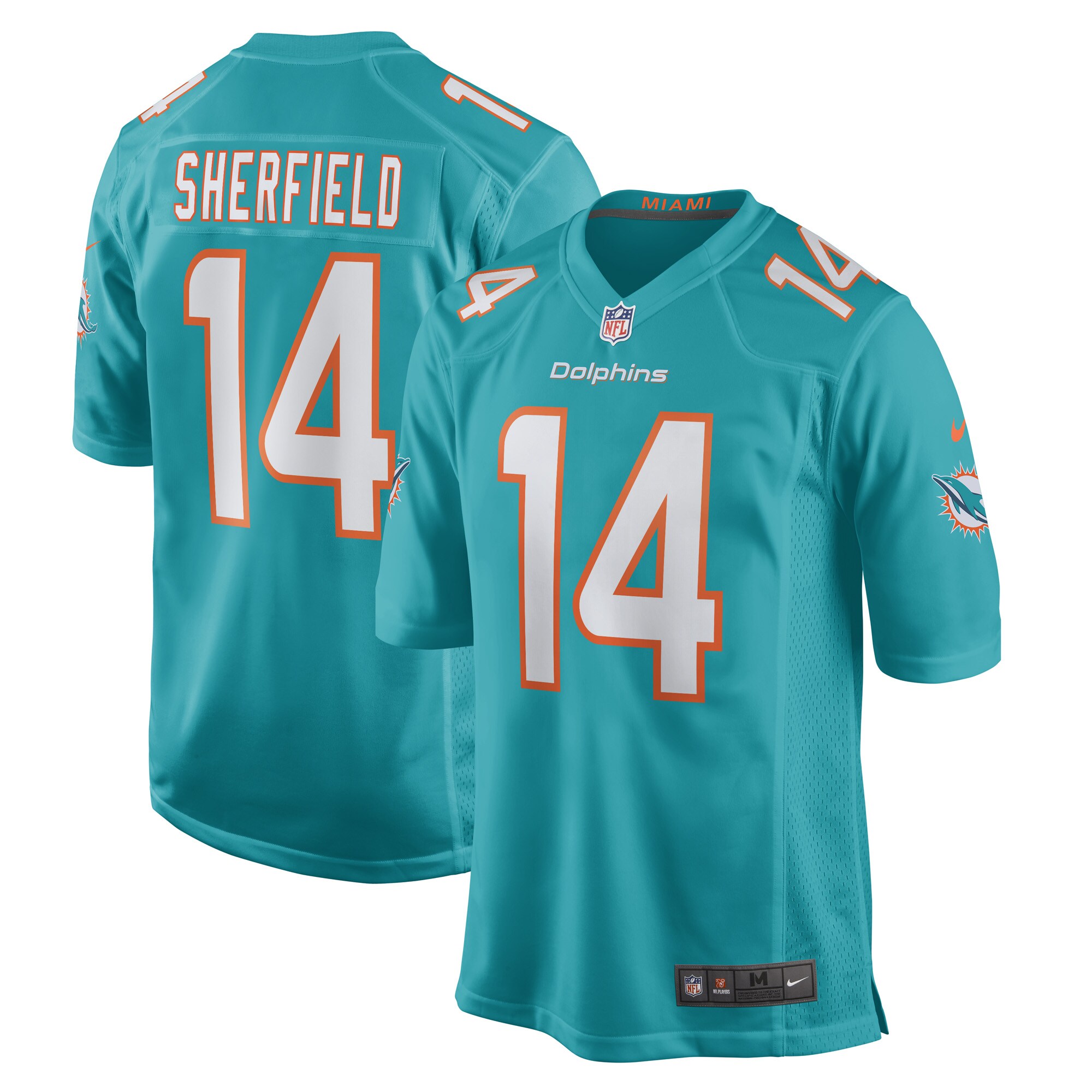 Trent Sherfield Miami Dolphins Game Player Jersey - Aqua cheap jerseys for sale - CheapJerseys.Shop