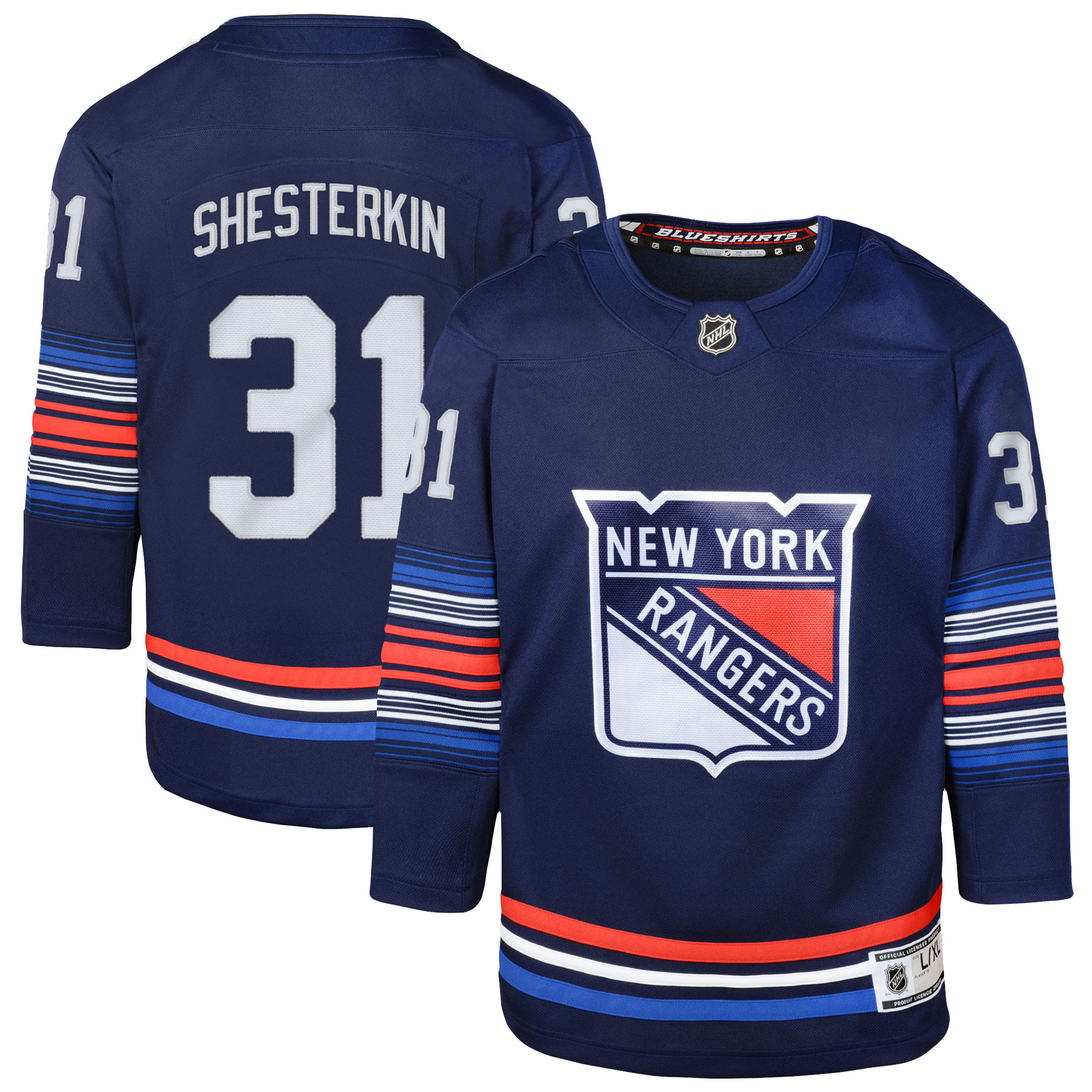 Igor Shesterkin New York Rangers Youth Alternate Premier Player Jersey - Navy cheap jerseys for sale - CheapJerseys.Shop