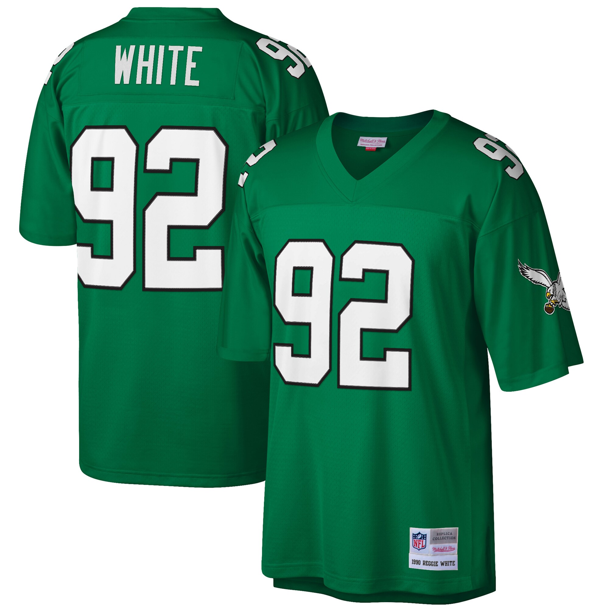 Reggie White Philadelphia Eagles Mitchell & Ness Big & Tall 1990 Retired Player Replica Jersey - Kelly Green cheap jerseys for sale - CheapJerseys.Shop