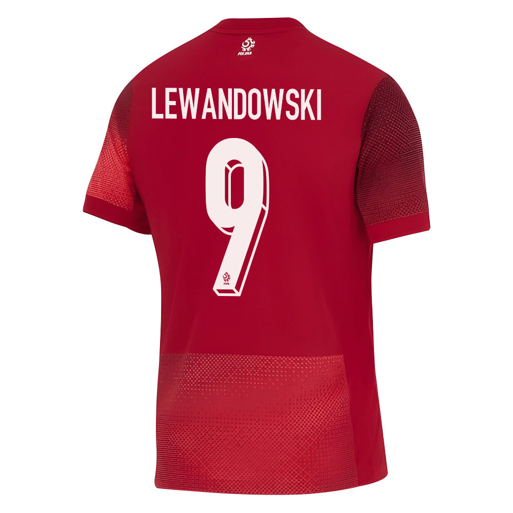 Robert Lewandowski 9 Poland National Team 2024/25 Away Men Jersey - Red cheap jerseys for sale - CheapJerseys.Shop