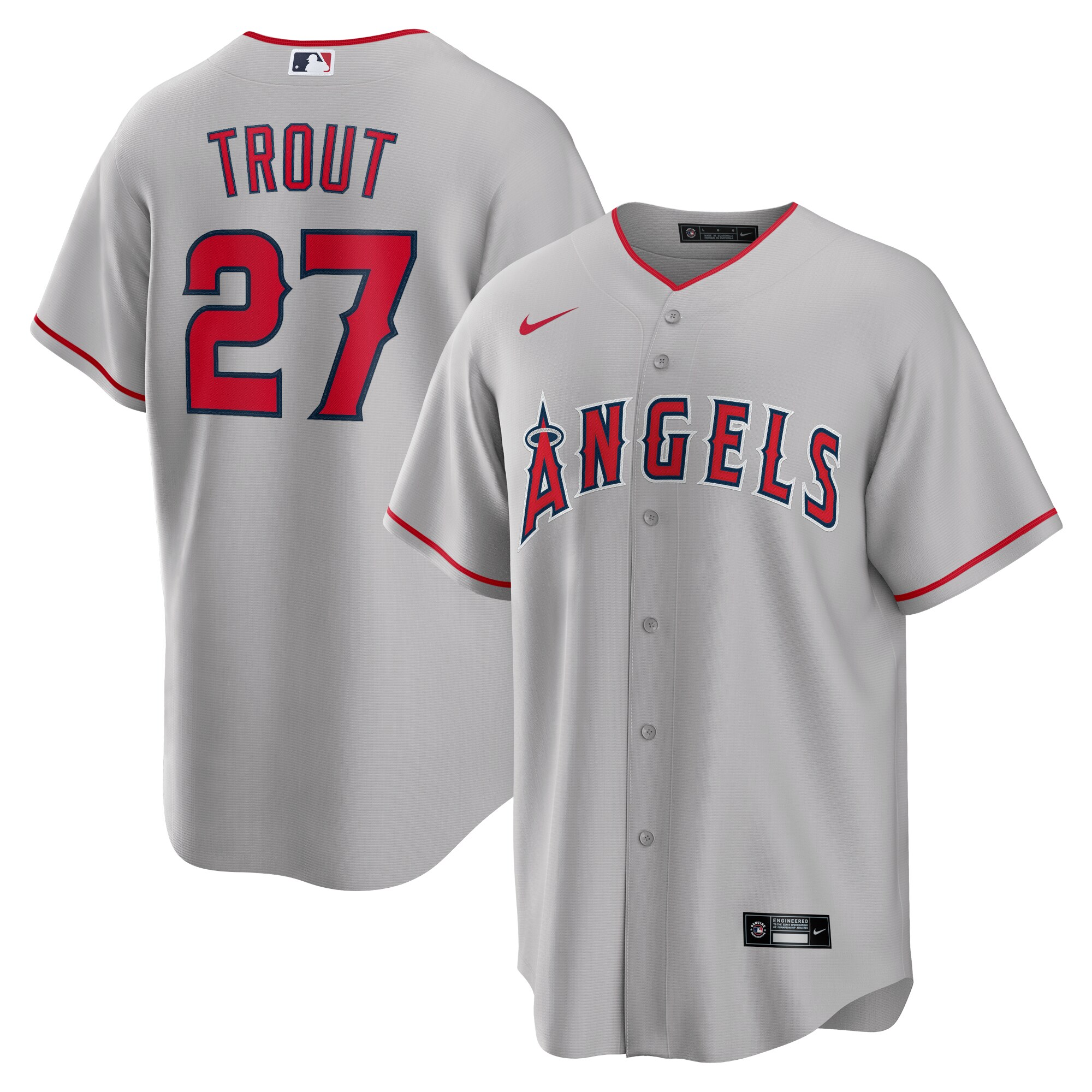 Mike Trout Los Angeles Angels Road Replica Player Name Jersey - Silver cheap jerseys for sale - CheapJerseys.Shop