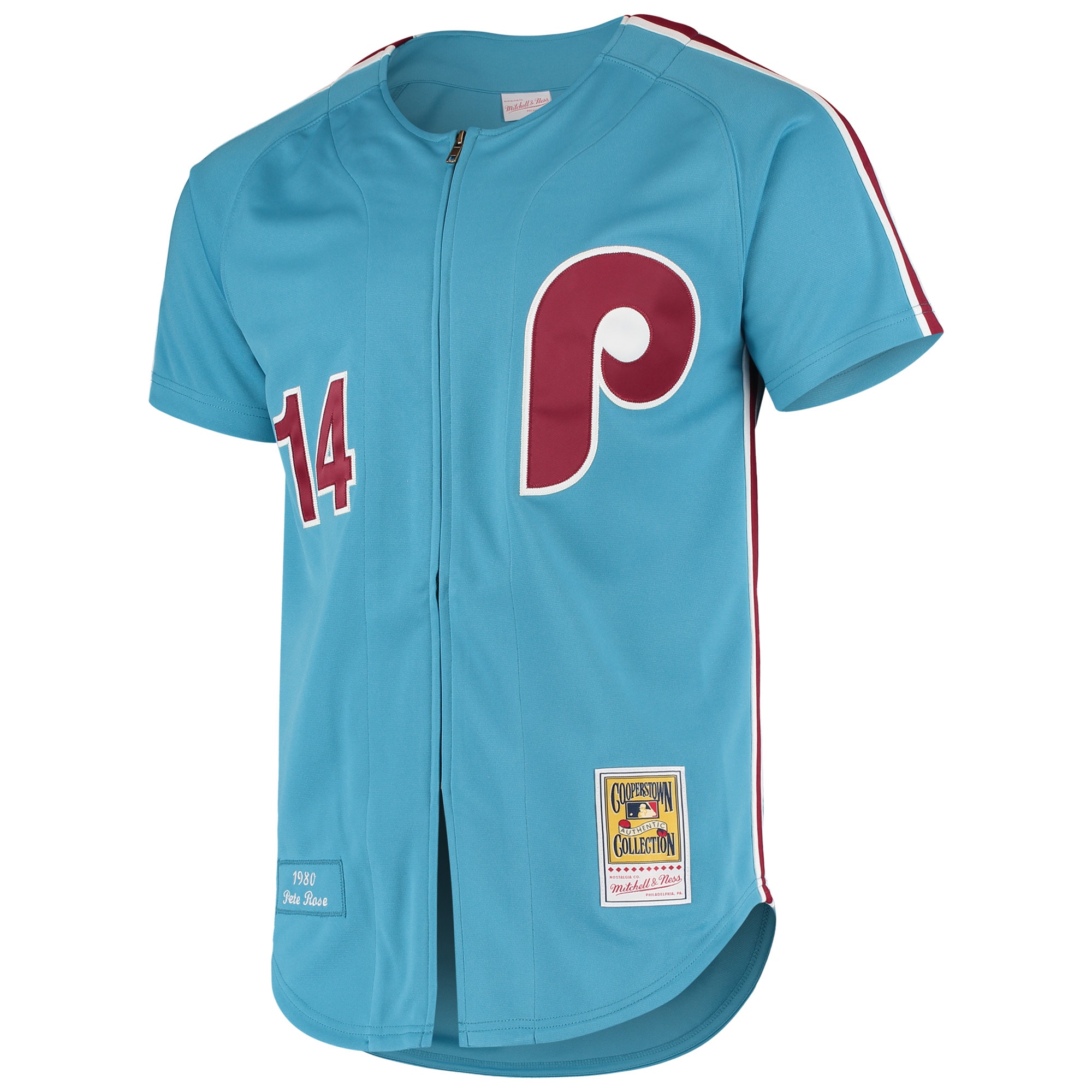 Pete Rose Philadelphia Phillies Mitchell & Ness Cooperstown Collection Authentic Jersey - Light Blue cheap jerseys for sale - CheapJerseys.Shop
