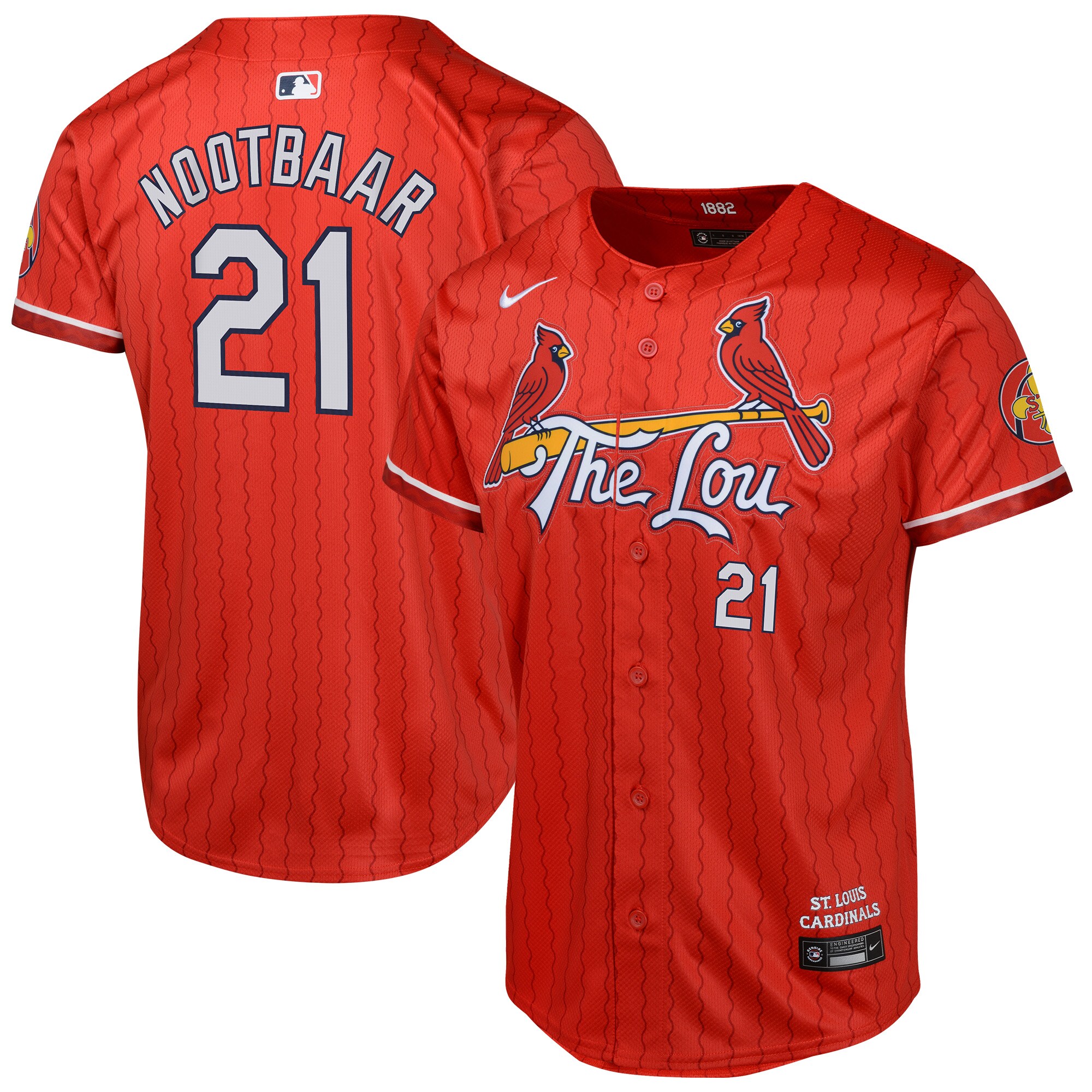 Lars Nootbaar St. Louis Cardinals Youth 2024 City Connect Limited Player Jersey - Red cheap jerseys for sale - CheapJerseys.Shop