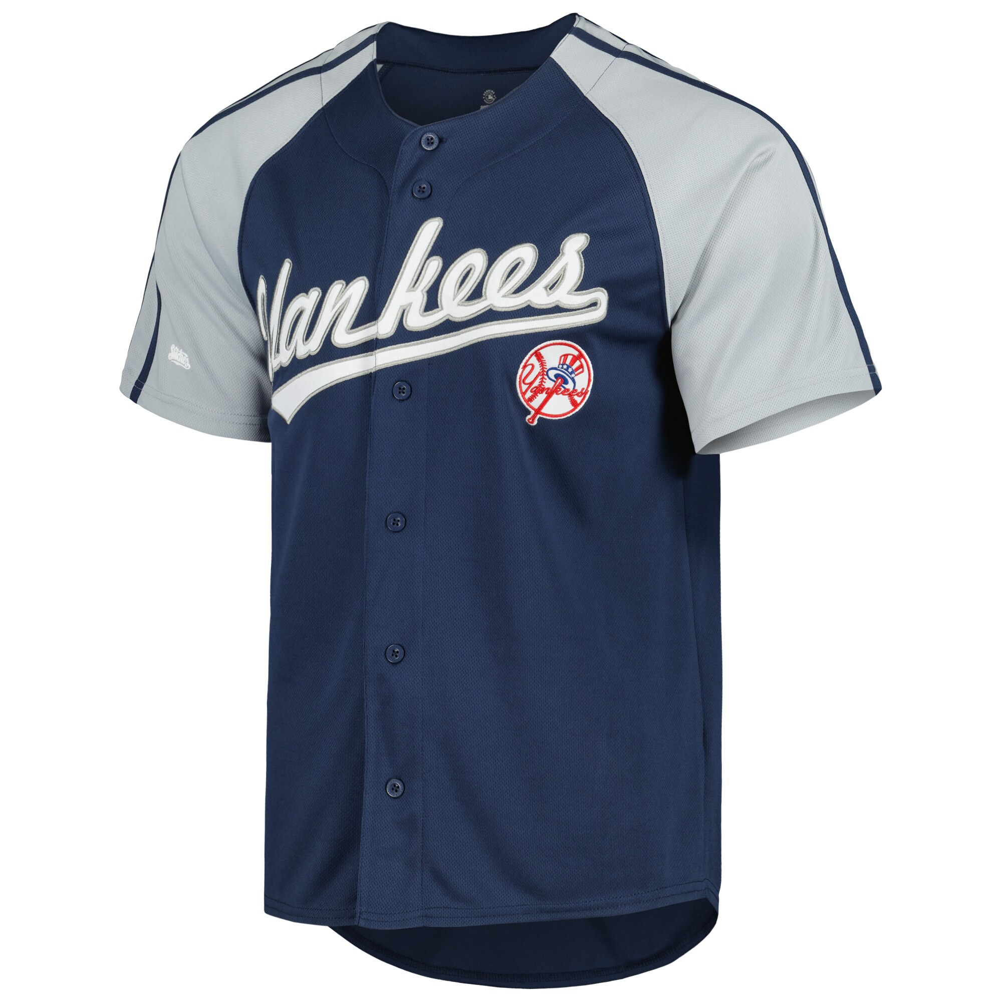 New York Yankees Stitches Button-Down Raglan Fashion Jersey - Navy cheap jerseys for sale - CheapJerseys.Shop