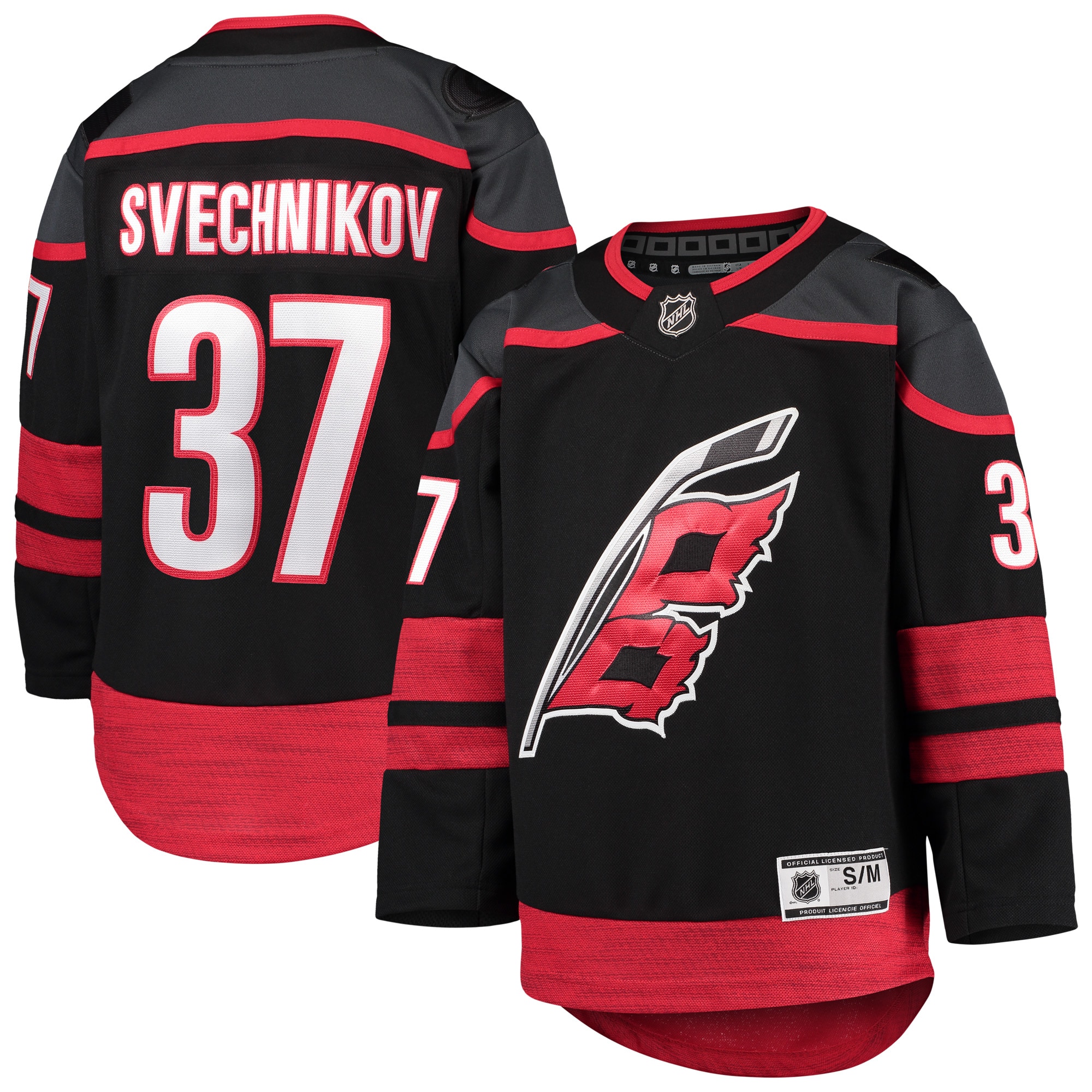Andrei Svechnikov Carolina Hurricanes Youth Home Premier Player Jersey - Black cheap jerseys for sale - CheapJerseys.Shop