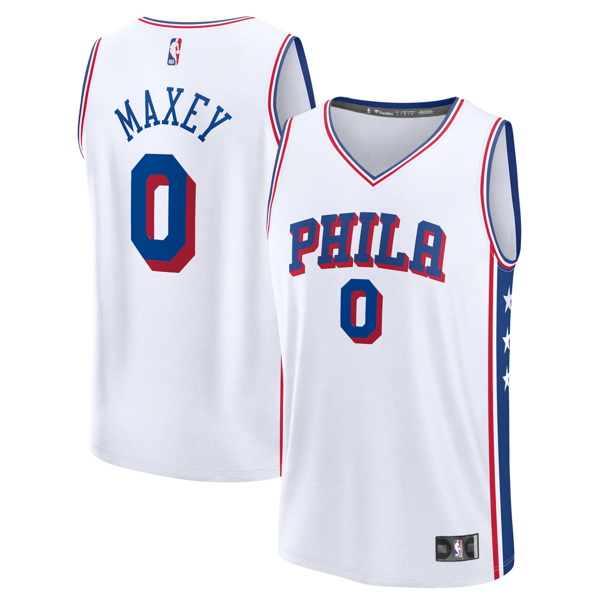 Tyrese Maxey Philadelphia 76ers Fanatics Fast Break Replica Player Jersey - Association Edition - White cheap jerseys for sale - CheapJerseys.Shop