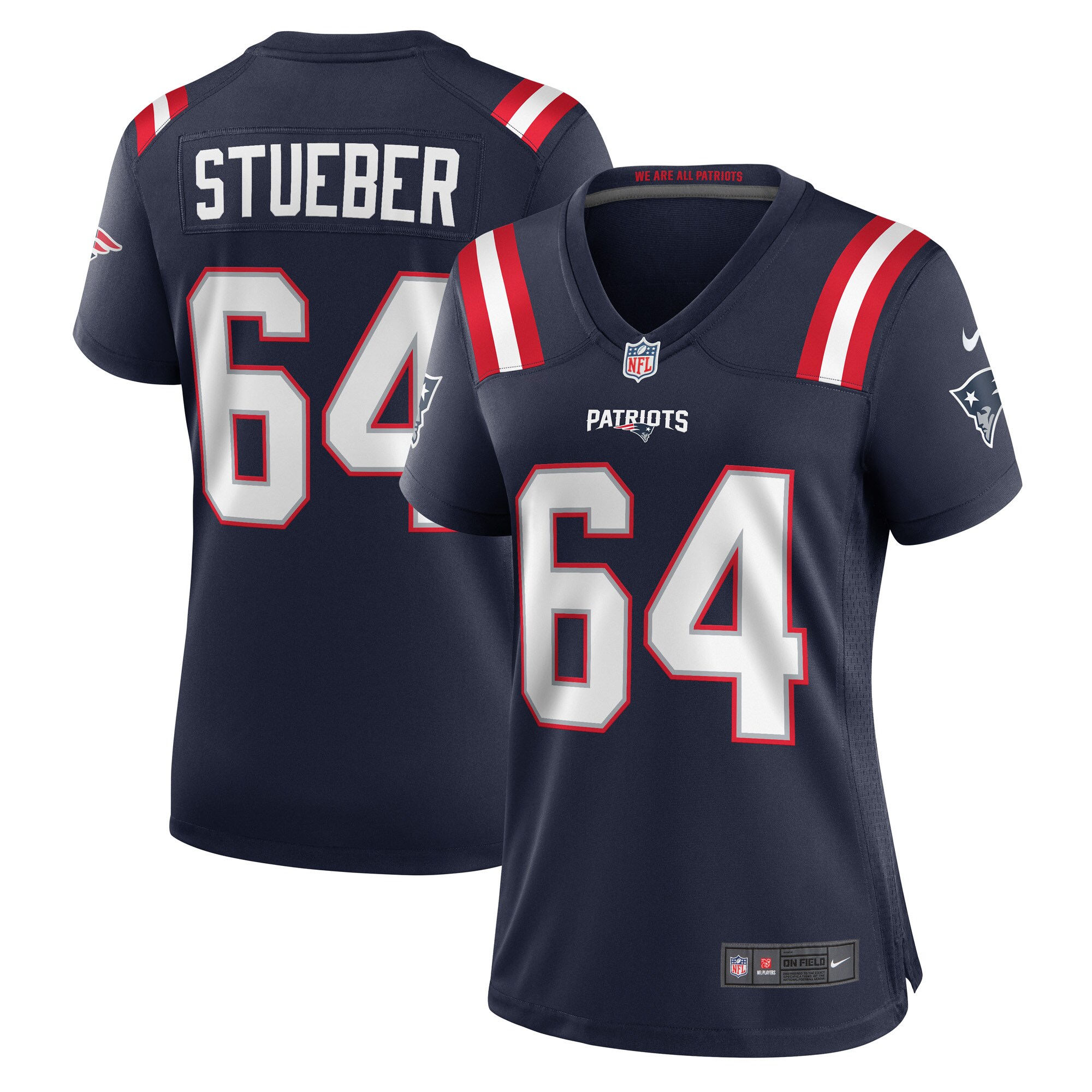 Andrew Stueber New England Patriots Women's Game Player Jersey - Navy cheap jerseys for sale - CheapJerseys.Shop