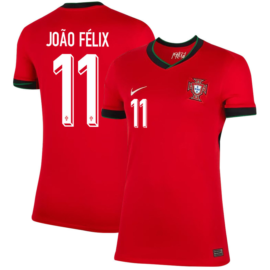 João Félix 11 Portugal National Team 2024/25 Home WOMEN Jersey - Red cheap jerseys for sale - CheapJerseys.Shop