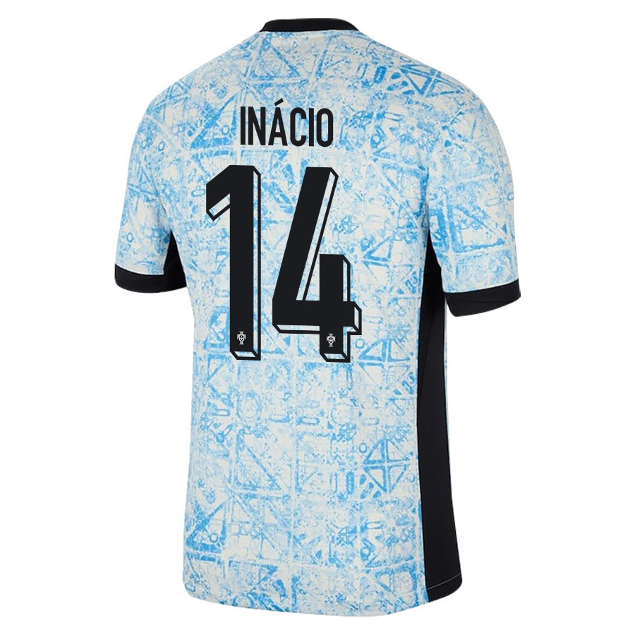 Gonçalo Inácio 14 Portugal National Team 2024/25 Away Men Jersey - Cream/Blue cheap jerseys for sale - CheapJerseys.Shop