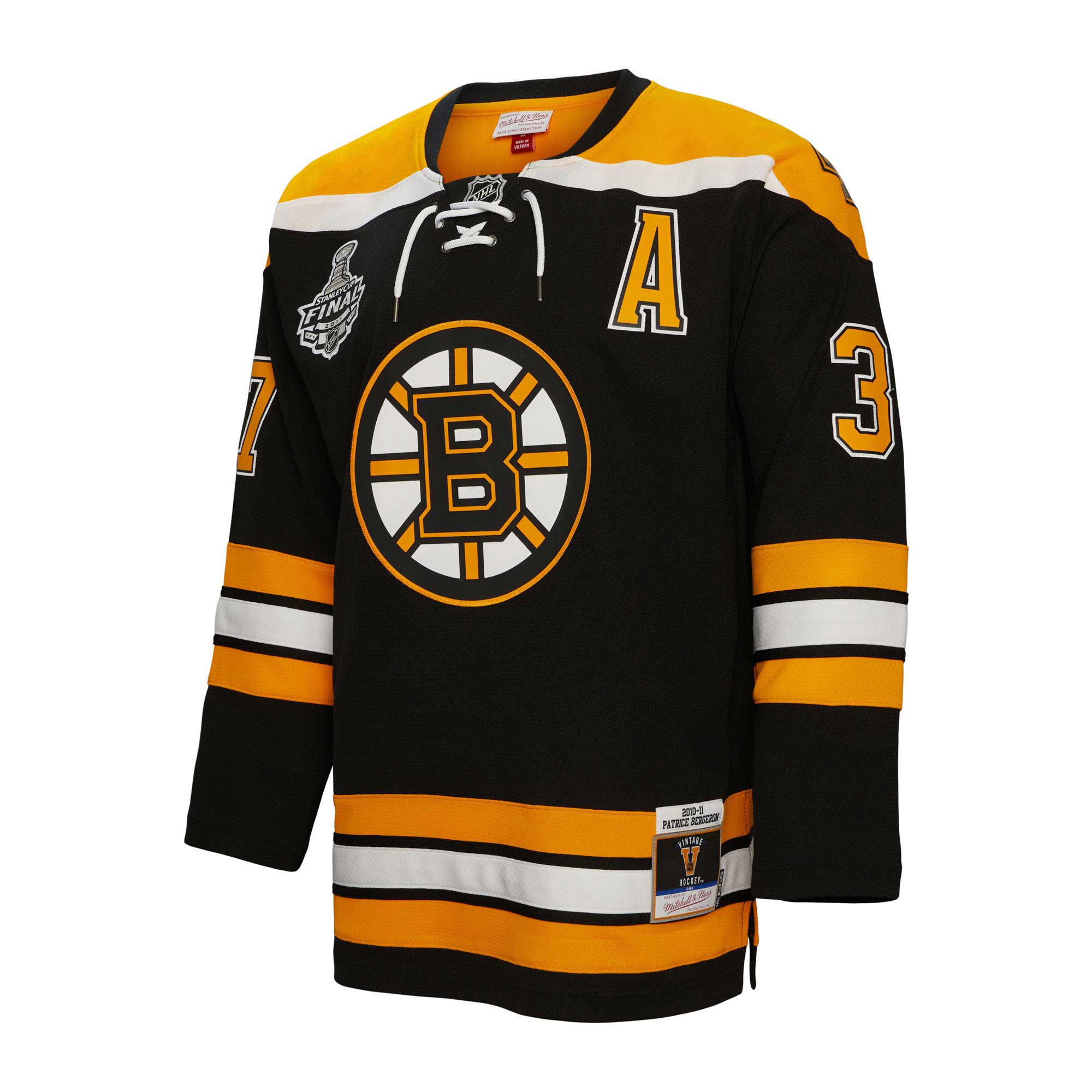 Patrice Bergeron Boston Bruins Mitchell & Ness Alternate Captain Patch 2010\/11 Blue Line Player Jersey - Black cheap jerseys for sale - CheapJerseys.Shop