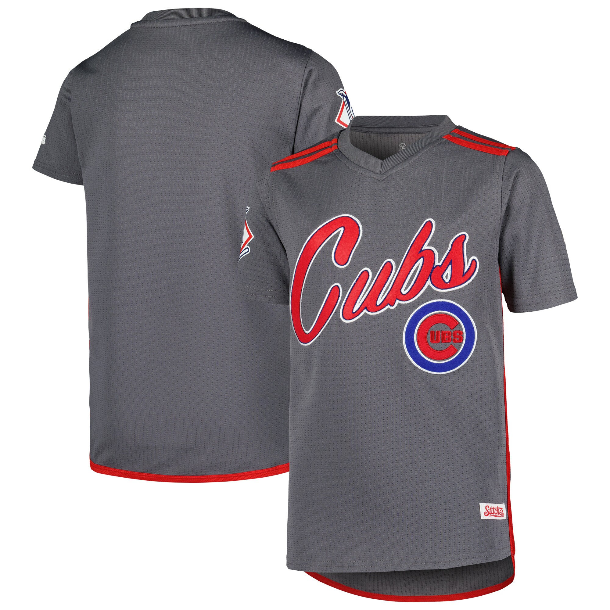 Chicago Cubs Stitches Youth Team V-Neck Jersey - Charcoal cheap jerseys for sale - CheapJerseys.Shop