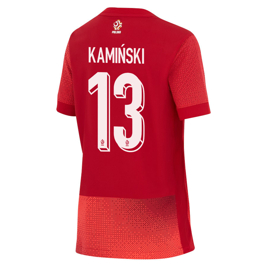 Jakub Kamiński 13 Poland National Team 2024/25 Away YOUTH Jersey - Red cheap jerseys for sale - CheapJerseys.Shop