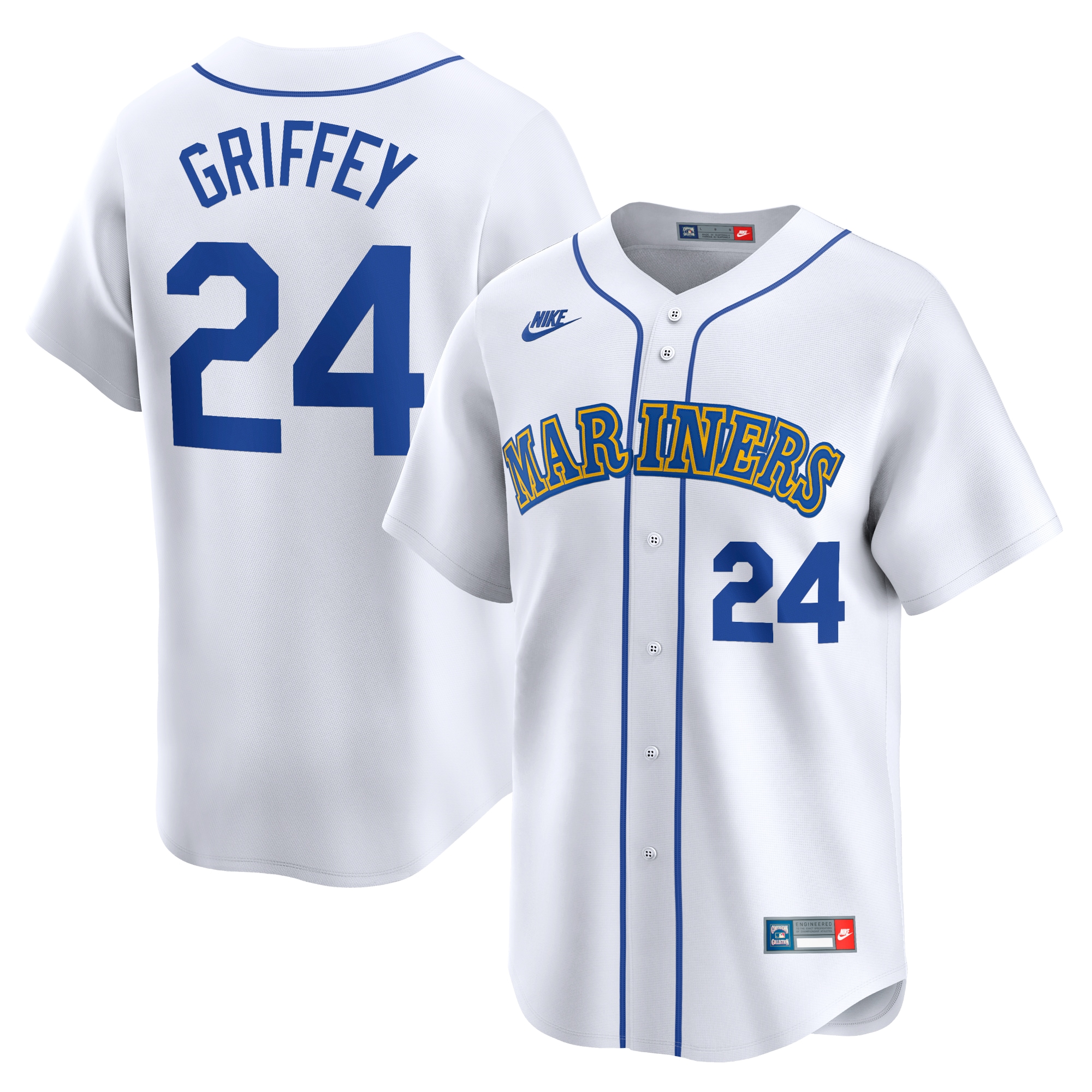 Ken Griffey Jr. Seattle Mariners Throwback Cooperstown Limited Jersey - White cheap jerseys for sale - CheapJerseys.Shop