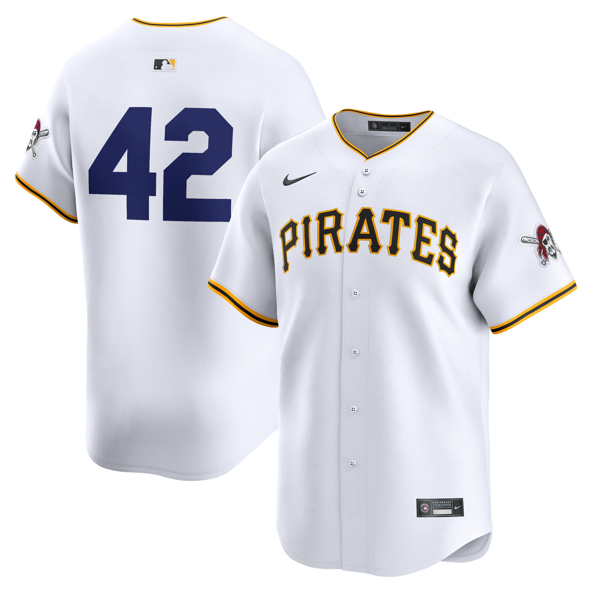 Pittsburgh Pirates 2024 Jackie Robinson Day Home Limited Jersey\u00c2\u00a0\u00e2\u20ac\u201c White cheap jerseys for sale - CheapJerseys.Shop