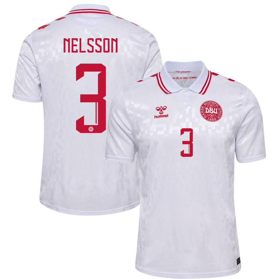 Victor Nelsson 3 Denmark National Team 2024/25 Away Men Jersey - White cheap jerseys for sale - CheapJerseys.Shop