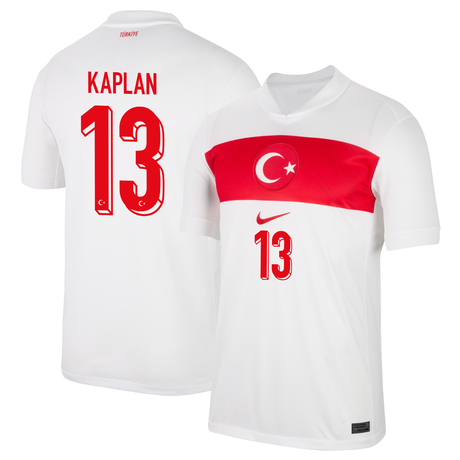Ahmetcan Kaplan 13 Turkey National Team 2024 Home Stadium Men Jersey - White cheap jerseys for sale - CheapJerseys.Shop