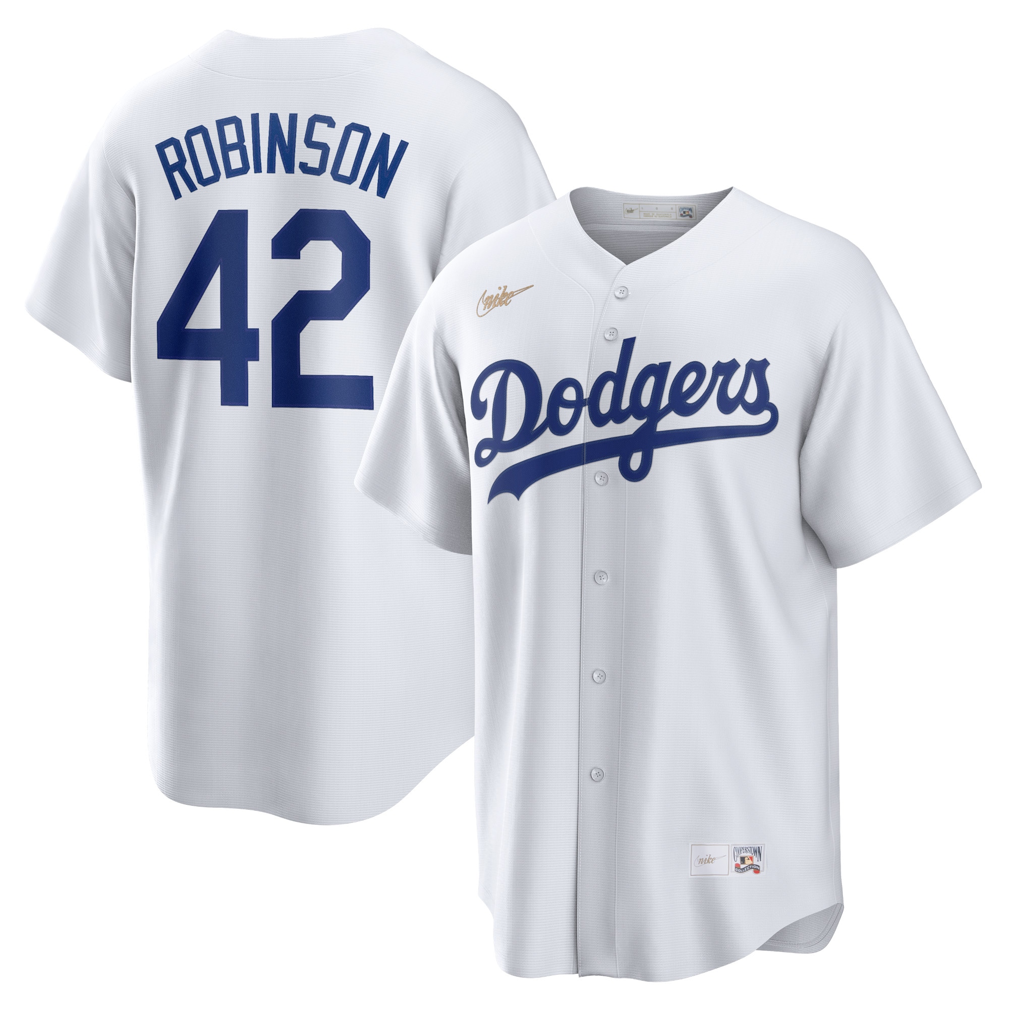 Jackie Robinson Brooklyn Dodgers Home Cooperstown Collection Player Jersey - White cheap jerseys for sale - CheapJerseys.Shop
