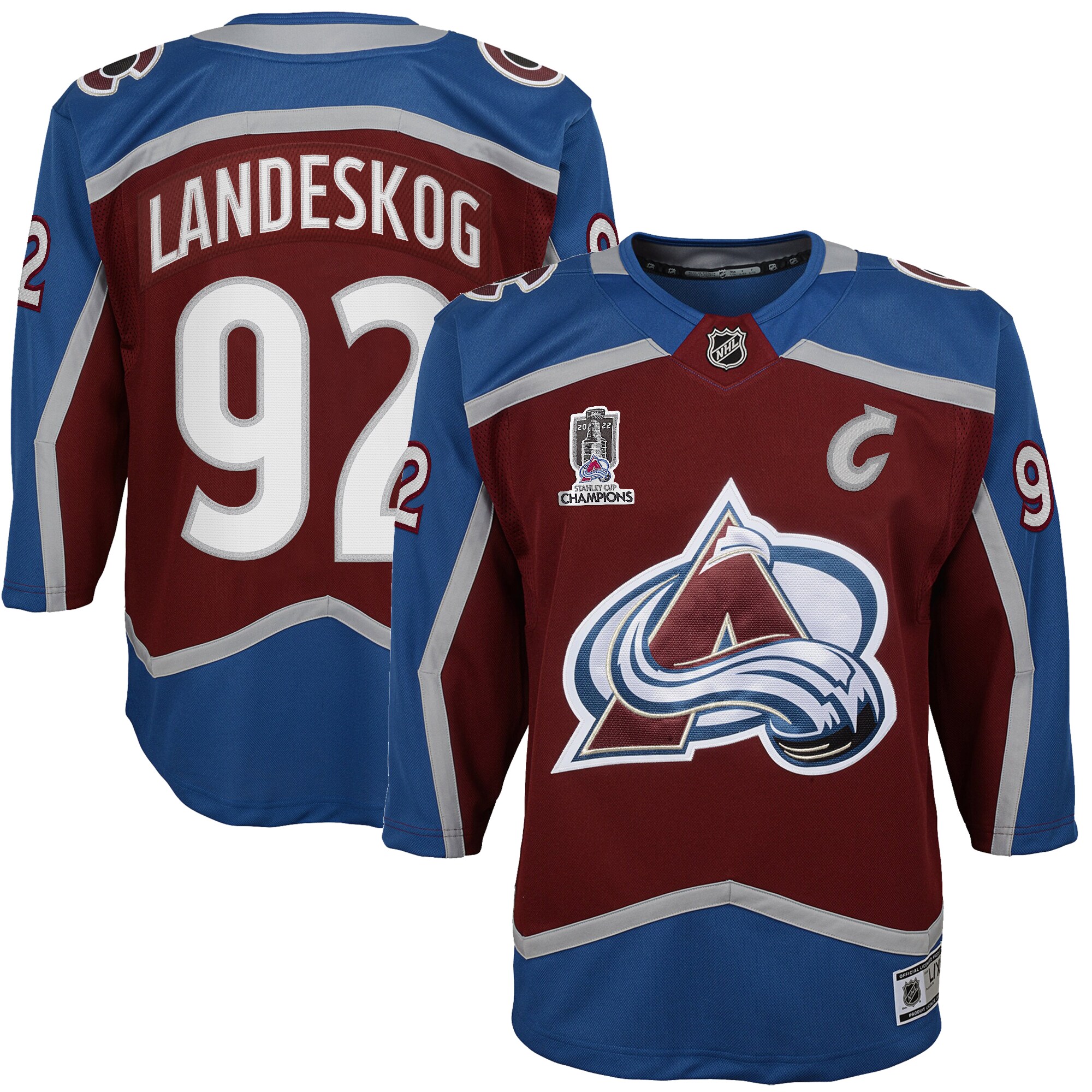 Gabriel Landeskog Colorado Avalanche Youth Home 2022 Stanley Cup Champions Premier Player Jersey - Burgundy cheap jerseys for sale - CheapJerseys.Shop