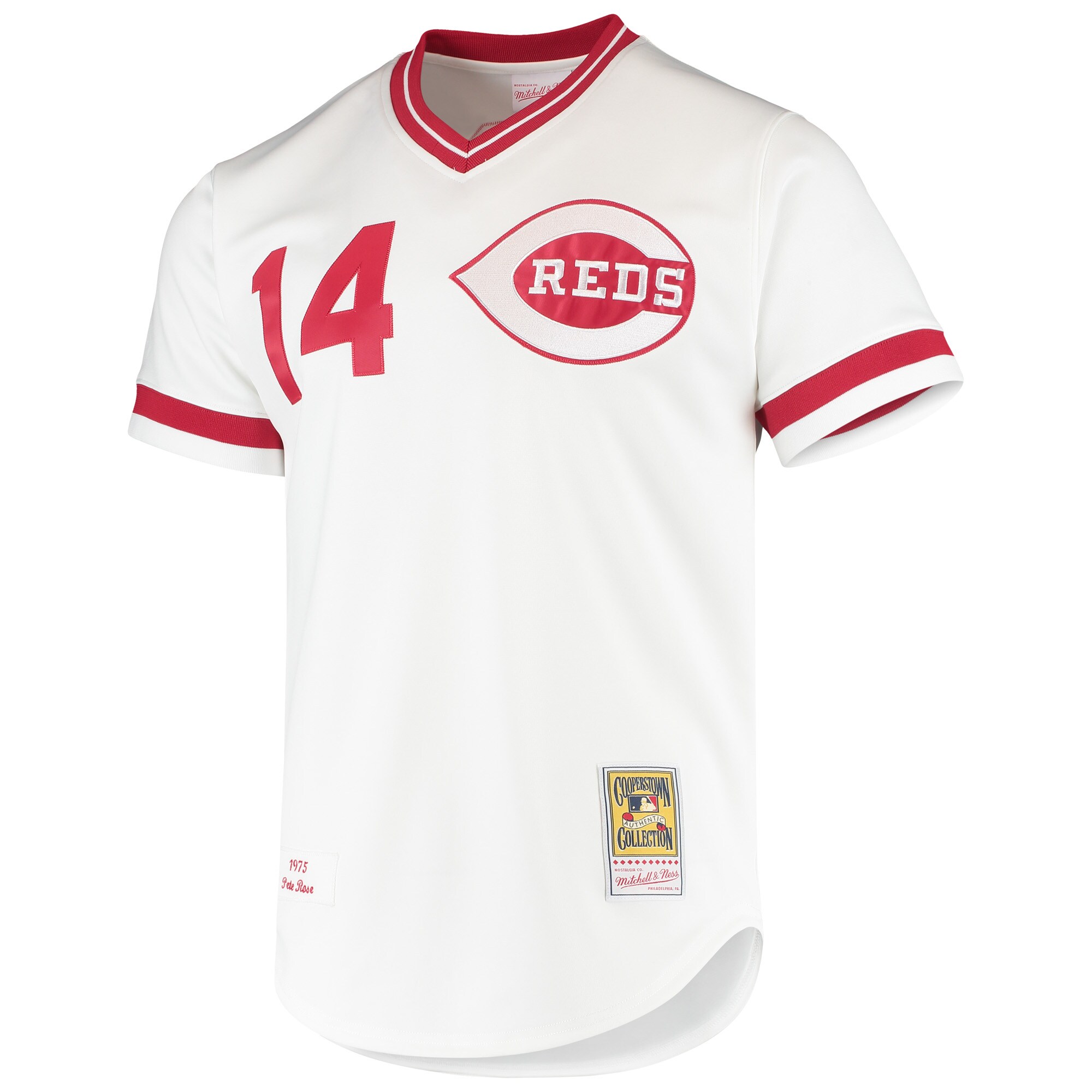 Pete Rose Cincinnati Reds Mitchell & Ness Cooperstown Collection Authentic Jersey - White cheap jerseys for sale - CheapJerseys.Shop