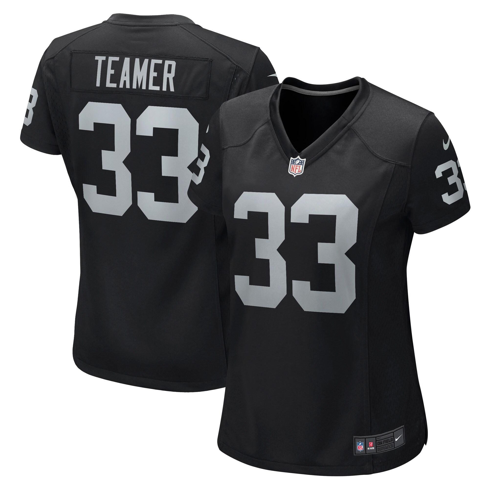 Roderic Teamer Las Vegas Raiders Women's Game Jersey - Black cheap jerseys for sale - CheapJerseys.Shop