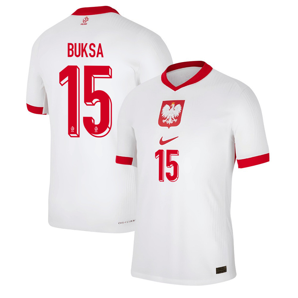 Adam Buksa 15 Poland National Team 2024/25 Home Men Jersey - White cheap jerseys for sale - CheapJerseys.Shop