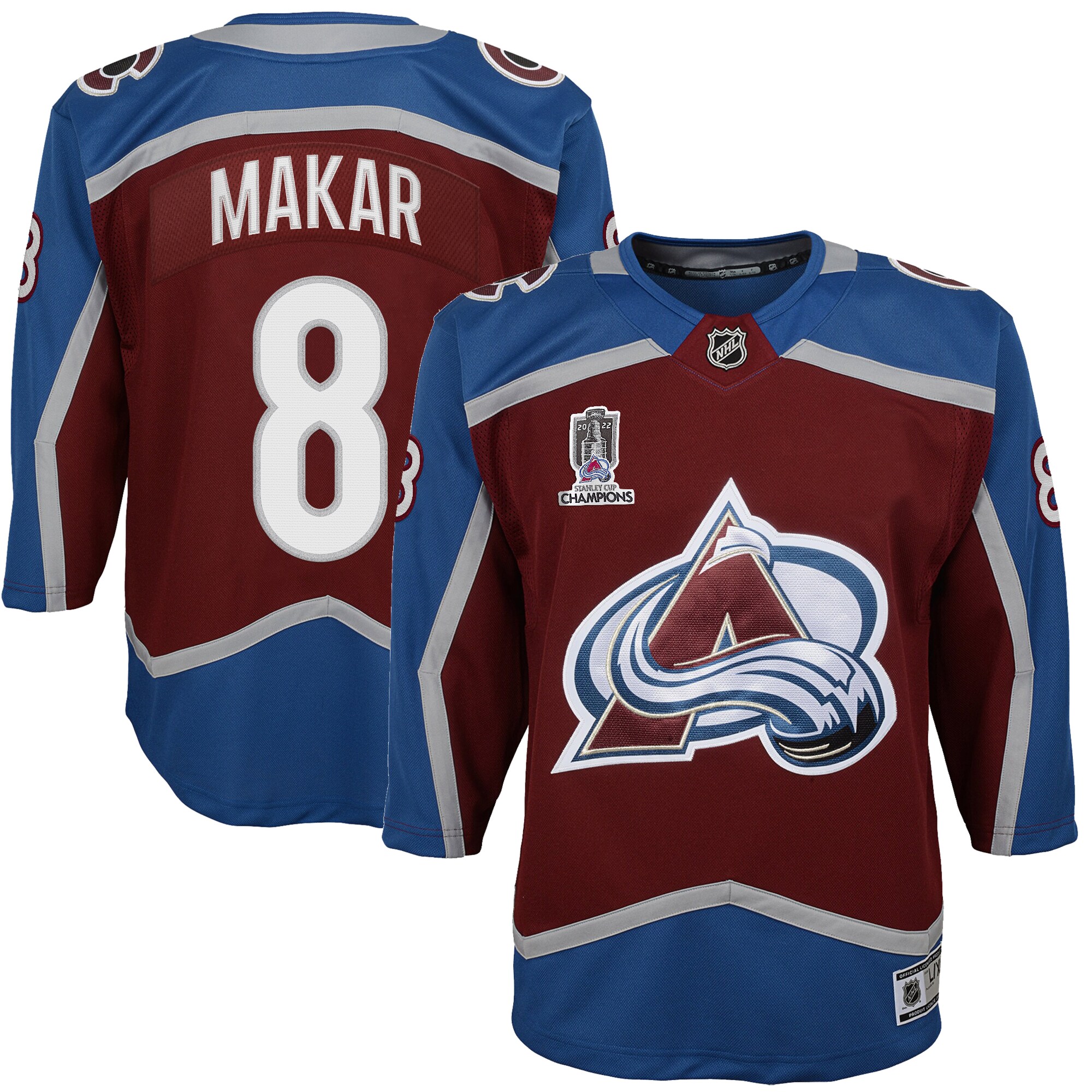 Cale Makar Colorado Avalanche Youth Home 2022 Stanley Cup Champions Premier Player Jersey - Burgundy cheap jerseys for sale - CheapJerseys.Shop