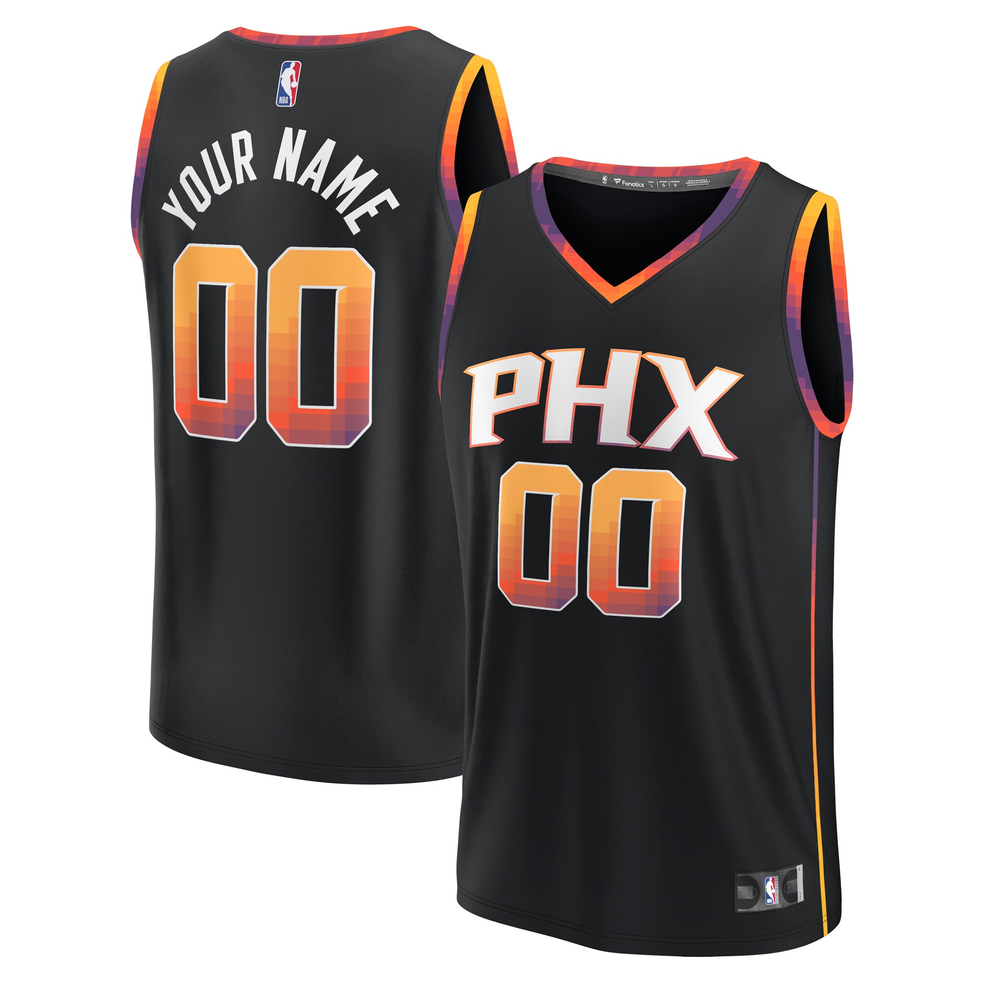 Phoenix Suns Fanatics Youth Fast Break Replica Custom Jersey - Statement Edition - Black cheap jerseys for sale - CheapJerseys.Shop