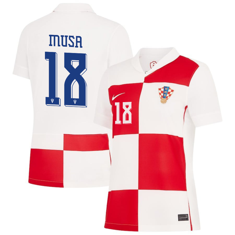 Petar Musa 18 Croatia National Team 2024 Home WOMEN Jersey - White cheap jerseys for sale - CheapJerseys.Shop