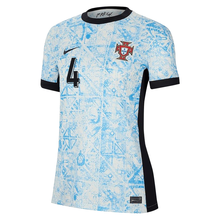 Rúben Dias 4 Portugal National Team 2024/25 Away WOMEN Jersey - Cream/Blue cheap jerseys for sale - CheapJerseys.Shop