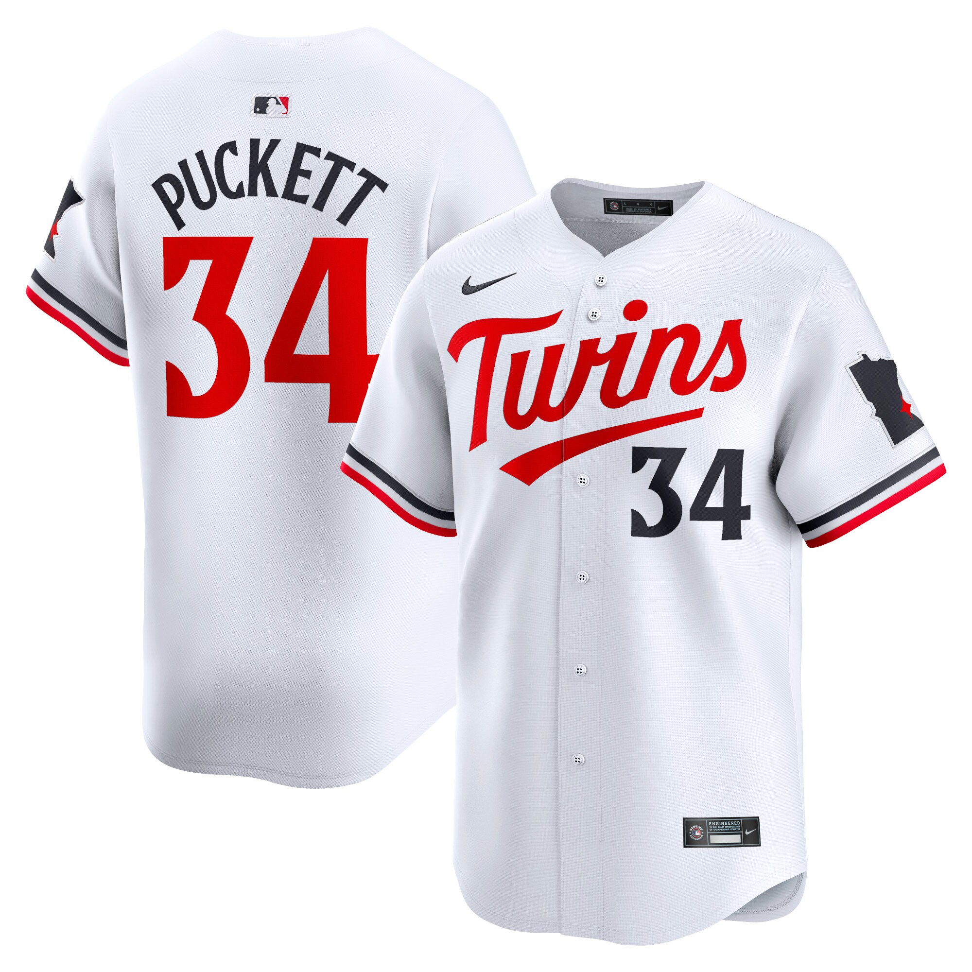 Kirby Puckett Minnesota Twins Home Limited Player Jersey - White cheap jerseys for sale - CheapJerseys.Shop
