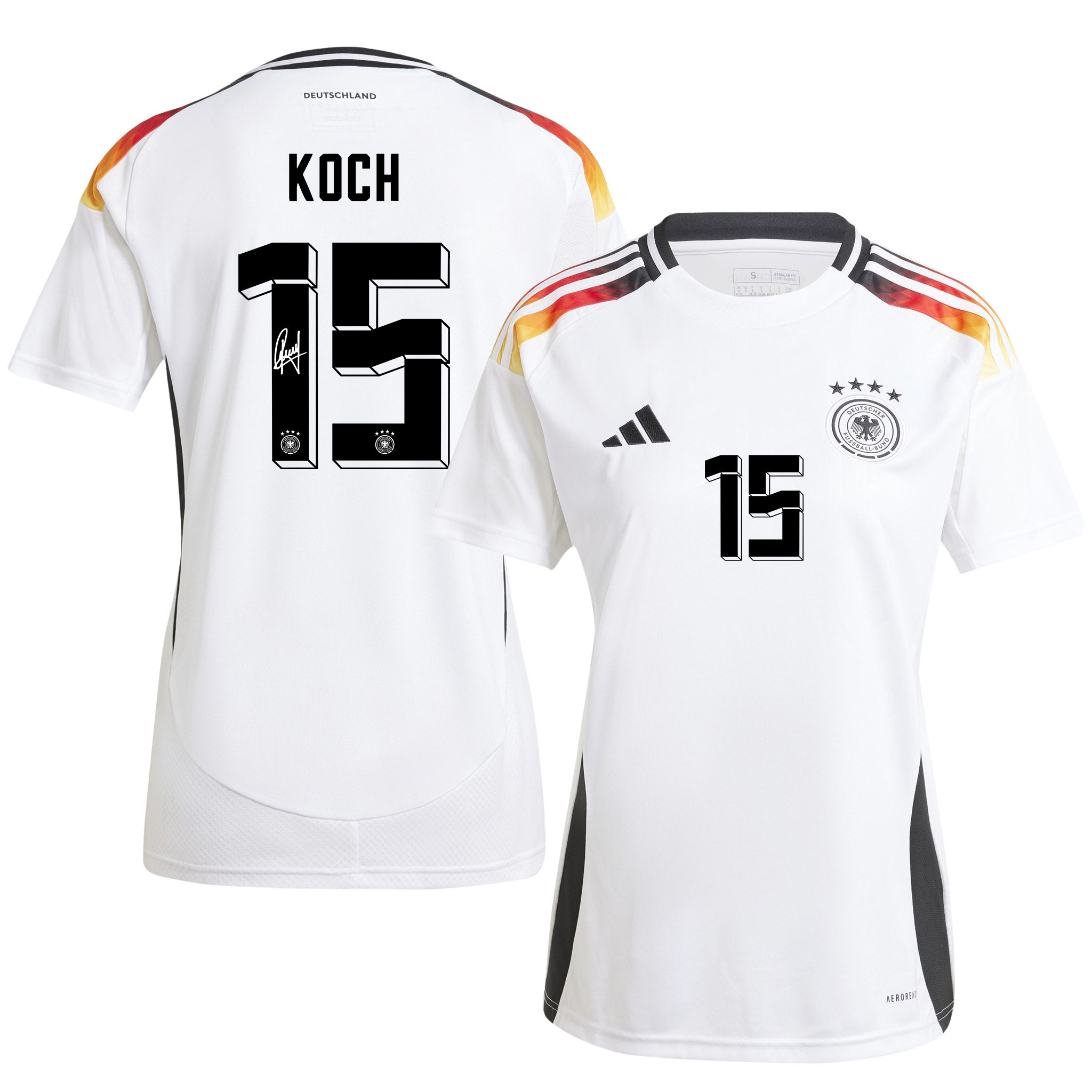 Robin Koch 15 Signed Germany National Team 2024/25 Home Jersey Autographed - Women cheap jerseys for sale - CheapJerseys.Shop