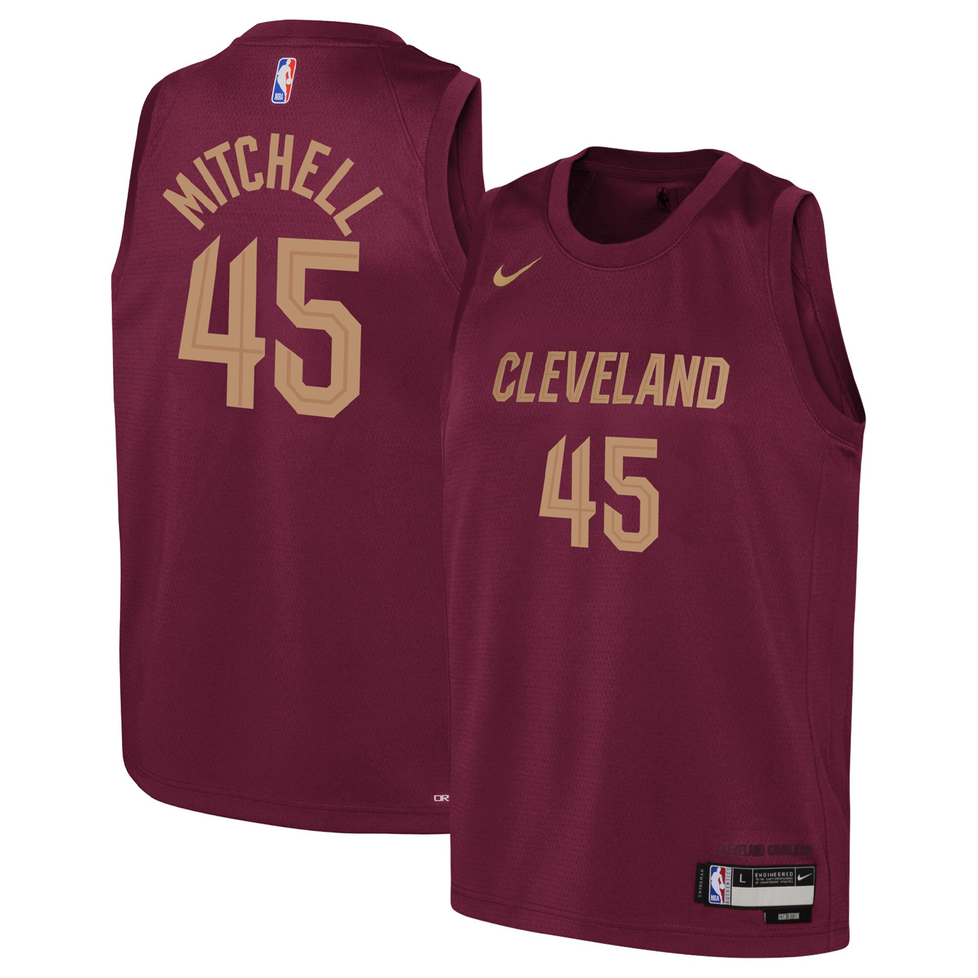 Donovan Mitchell Cleveland Cavaliers Youth Swingman Jersey - Icon Edition - Wine cheap jerseys for sale - CheapJerseys.Shop