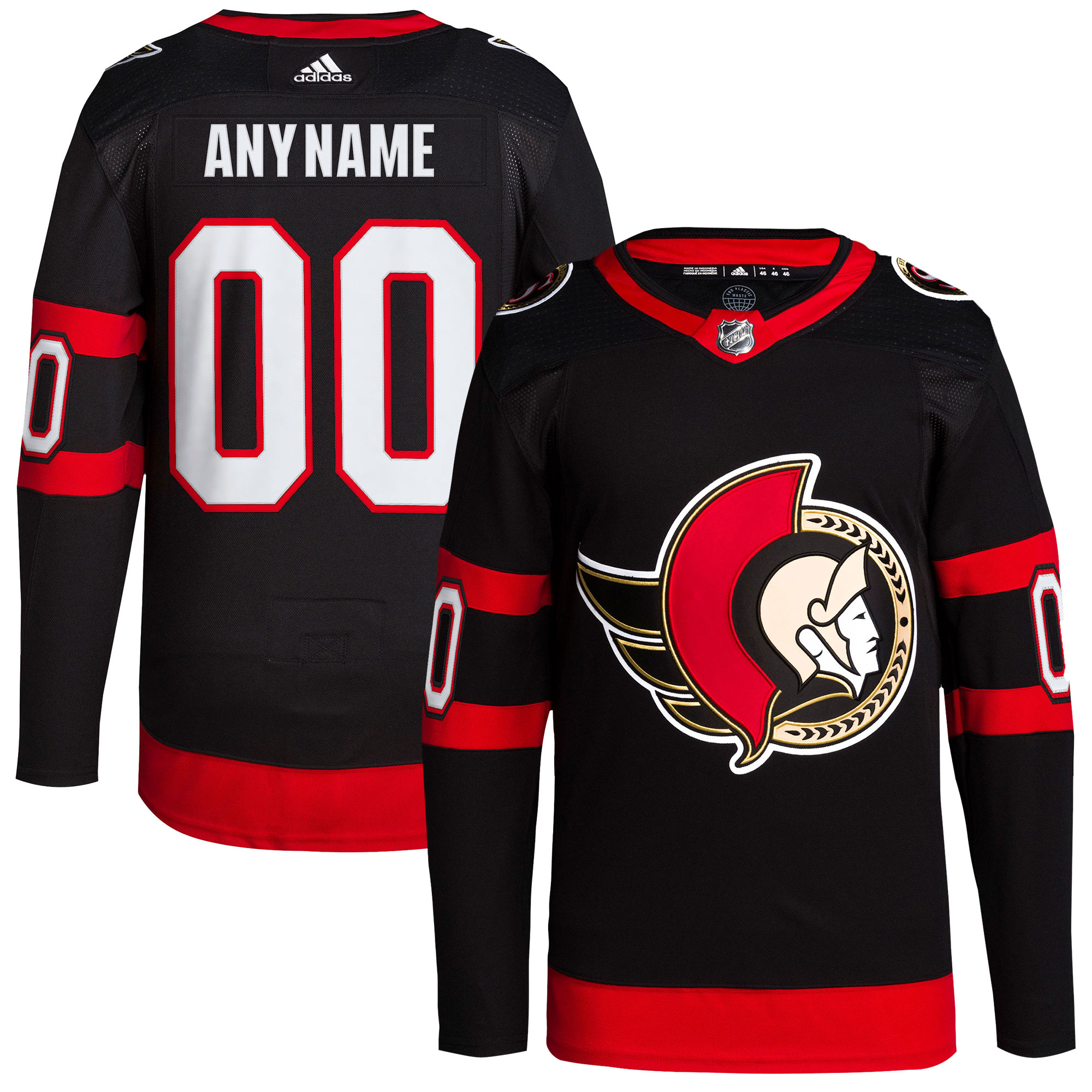 Ottawa Senators Home Primegreen Authentic Custom Jersey - Black cheap jerseys for sale - CheapJerseys.Shop