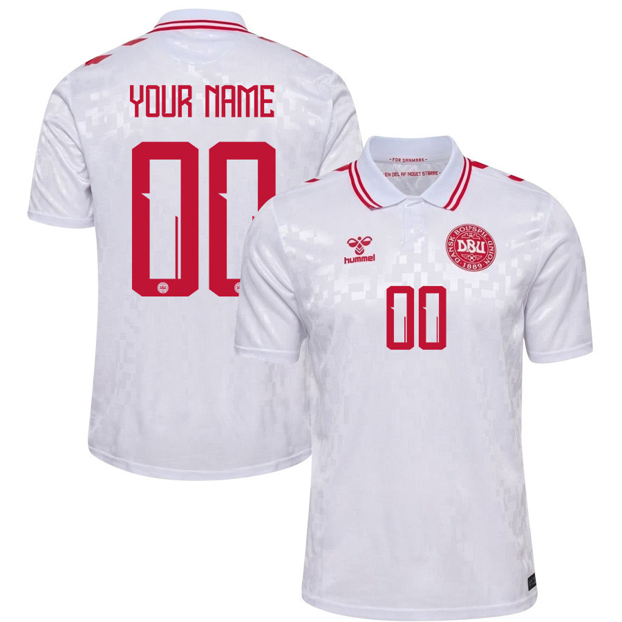 Denmark National Team 2024/25 Custom Away Men Jersey - White cheap jerseys for sale - CheapJerseys.Shop