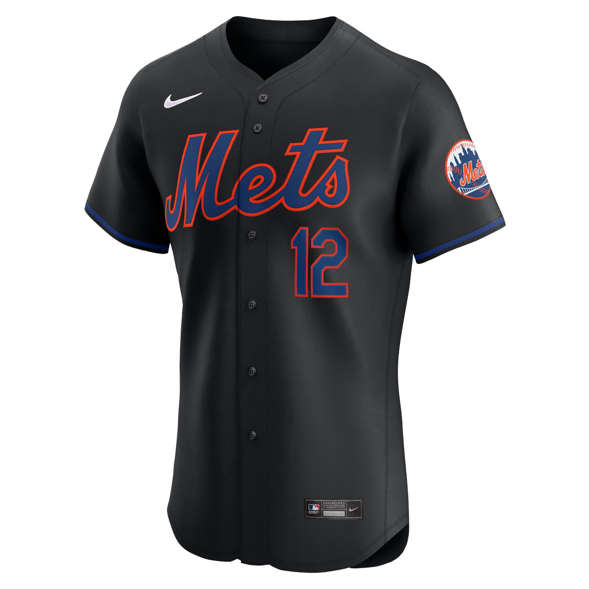 Francisco Lindor New York Mets Alternate Elite Player Jersey - Black cheap jerseys for sale - CheapJerseys.Shop