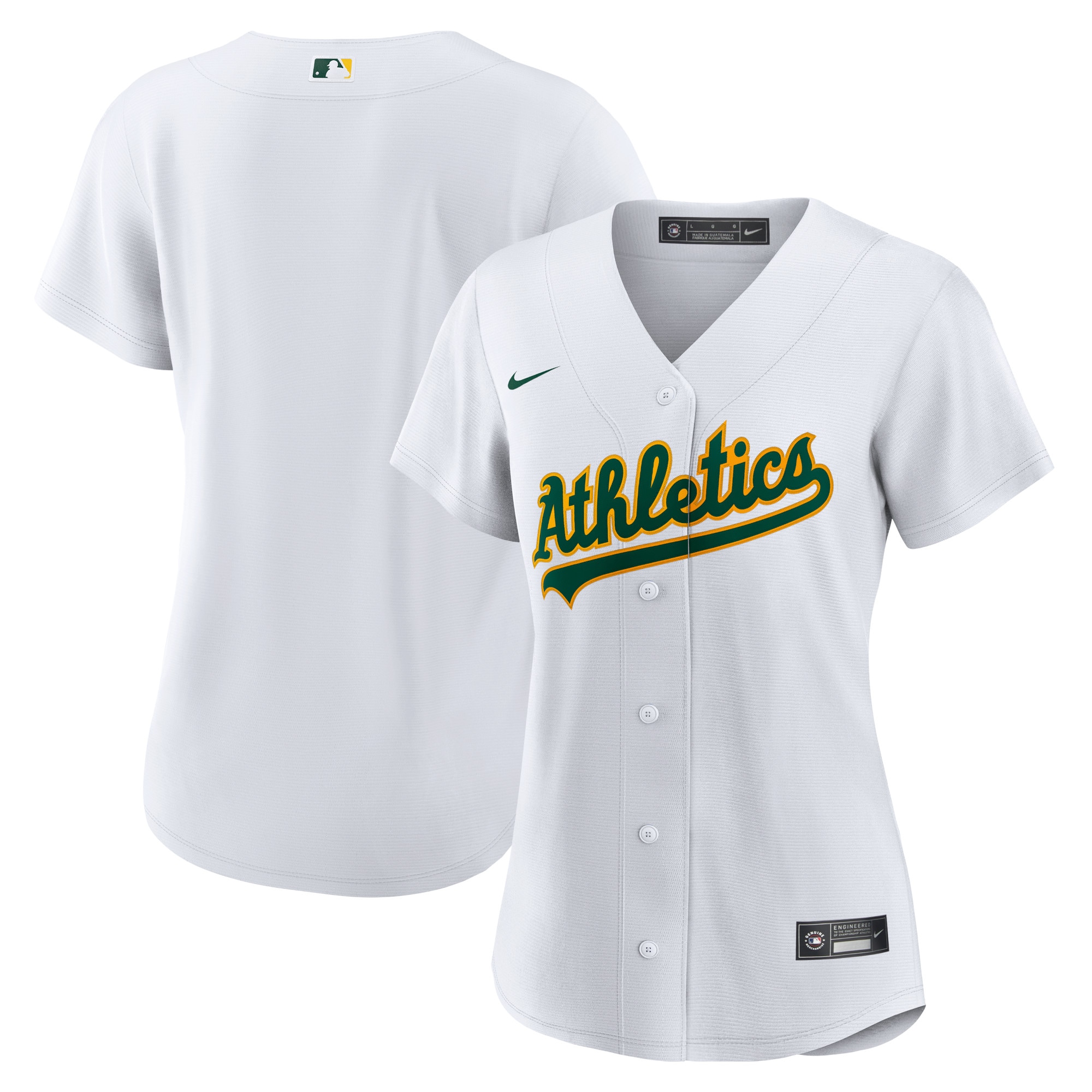 Oakland Athletics Women's Home Blank Replica Jersey - White cheap jerseys for sale - CheapJerseys.Shop