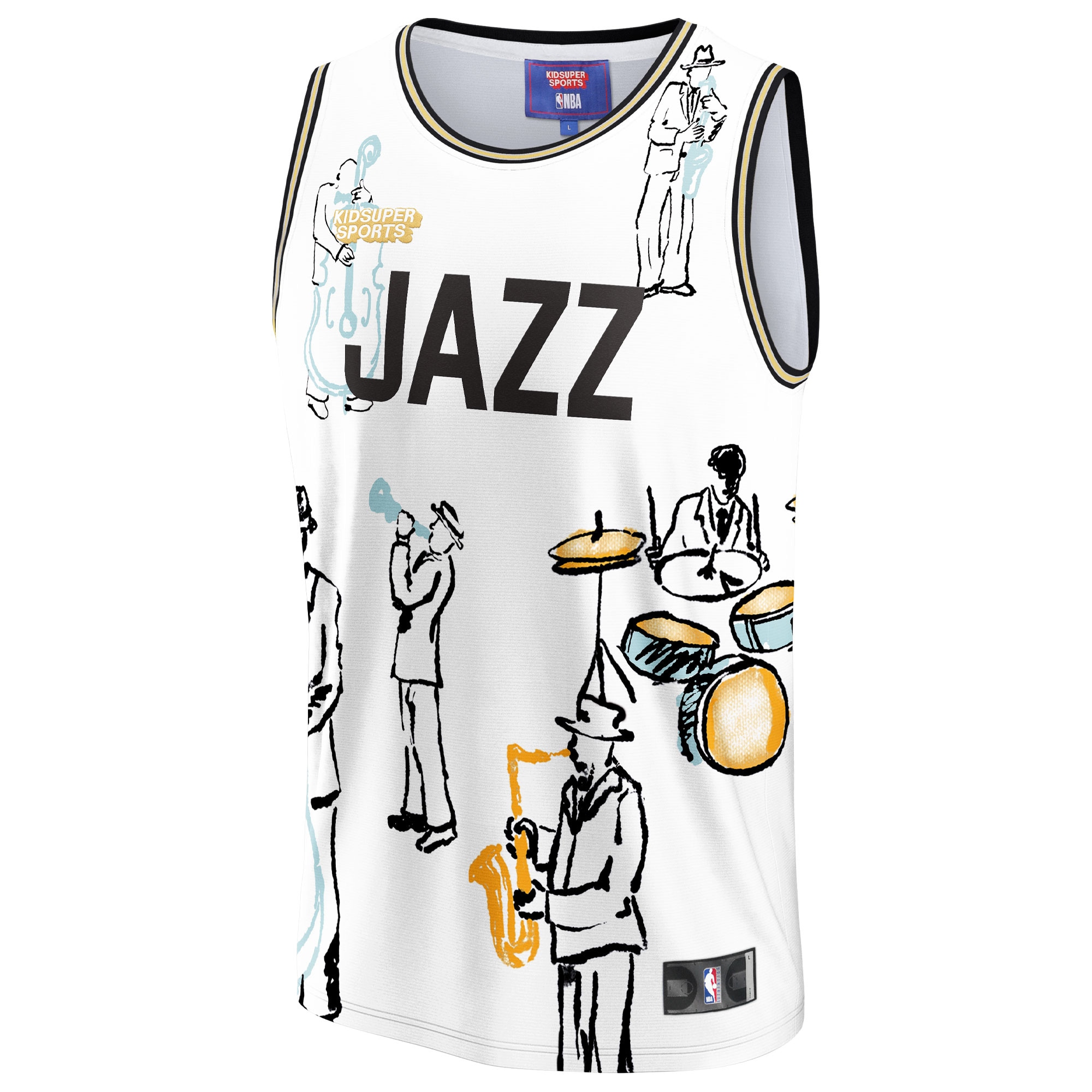 Utah Jazz & KidSuper Studios by Fanatics Unisex Hometown Jersey - White cheap jerseys for sale - CheapJerseys.Shop