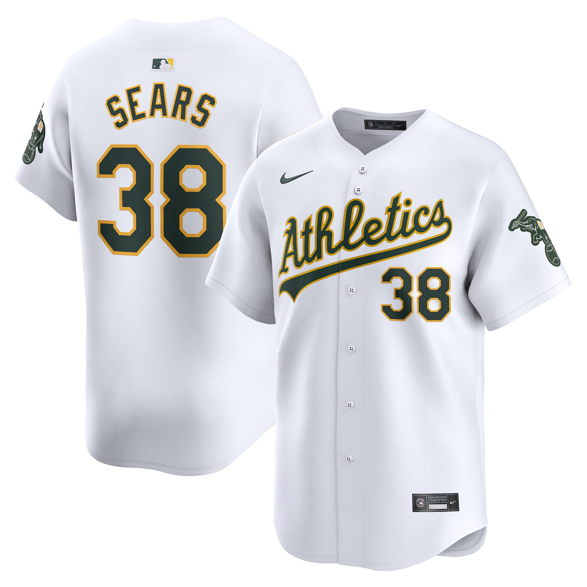 JP Sears Oakland Athletics Home Limited Player Jersey - White cheap jerseys for sale - CheapJerseys.Shop