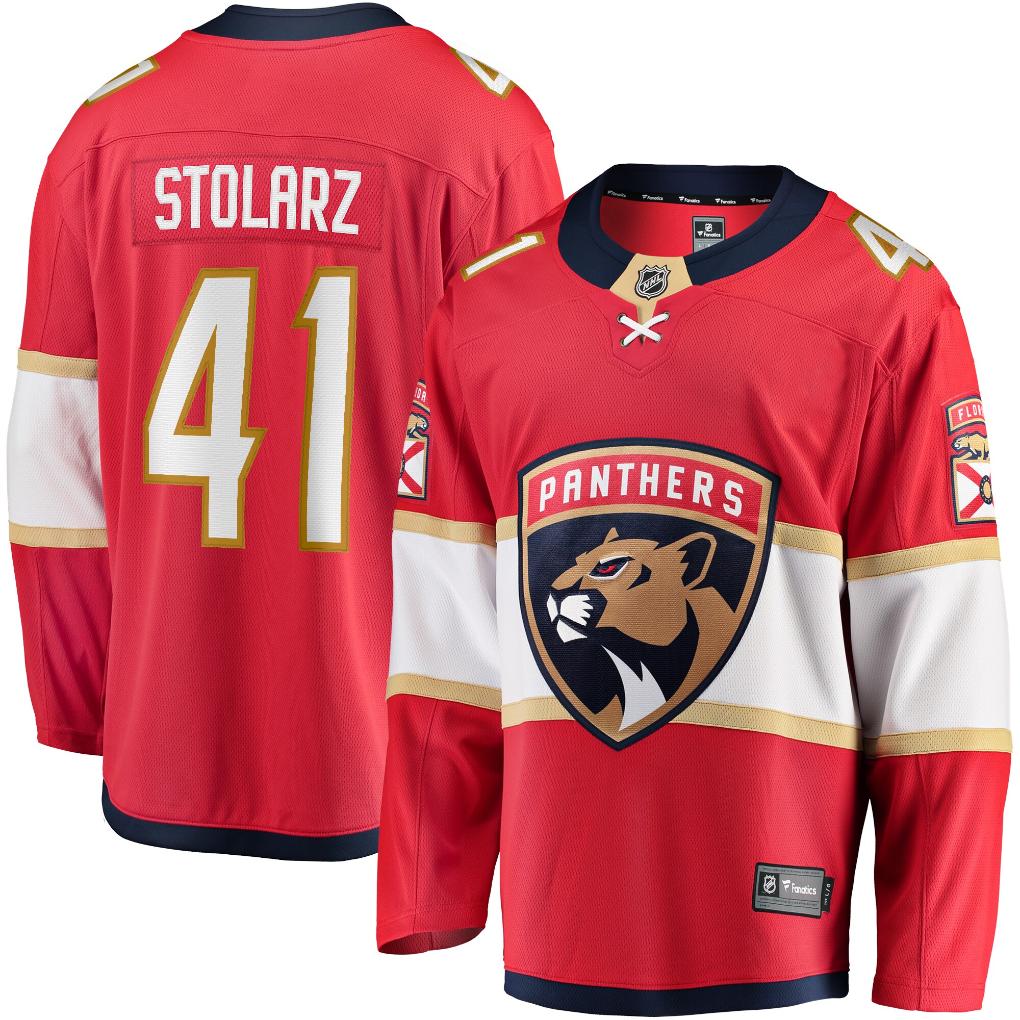 Anthony Stolarz Florida Panthers Fanatics Home Breakaway Jersey - Red cheap jerseys for sale - CheapJerseys.Shop