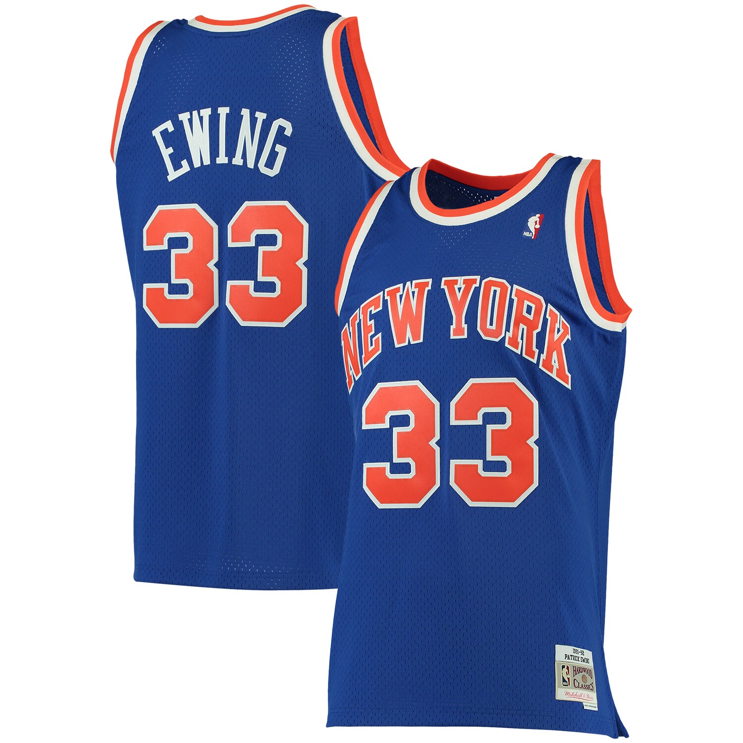 Patrick Ewing New York Knicks Mitchell & Ness 1991\/92 Big & Tall Hardwood Classics Swingman Jersey - Blue cheap jerseys for sale - CheapJerseys.Shop