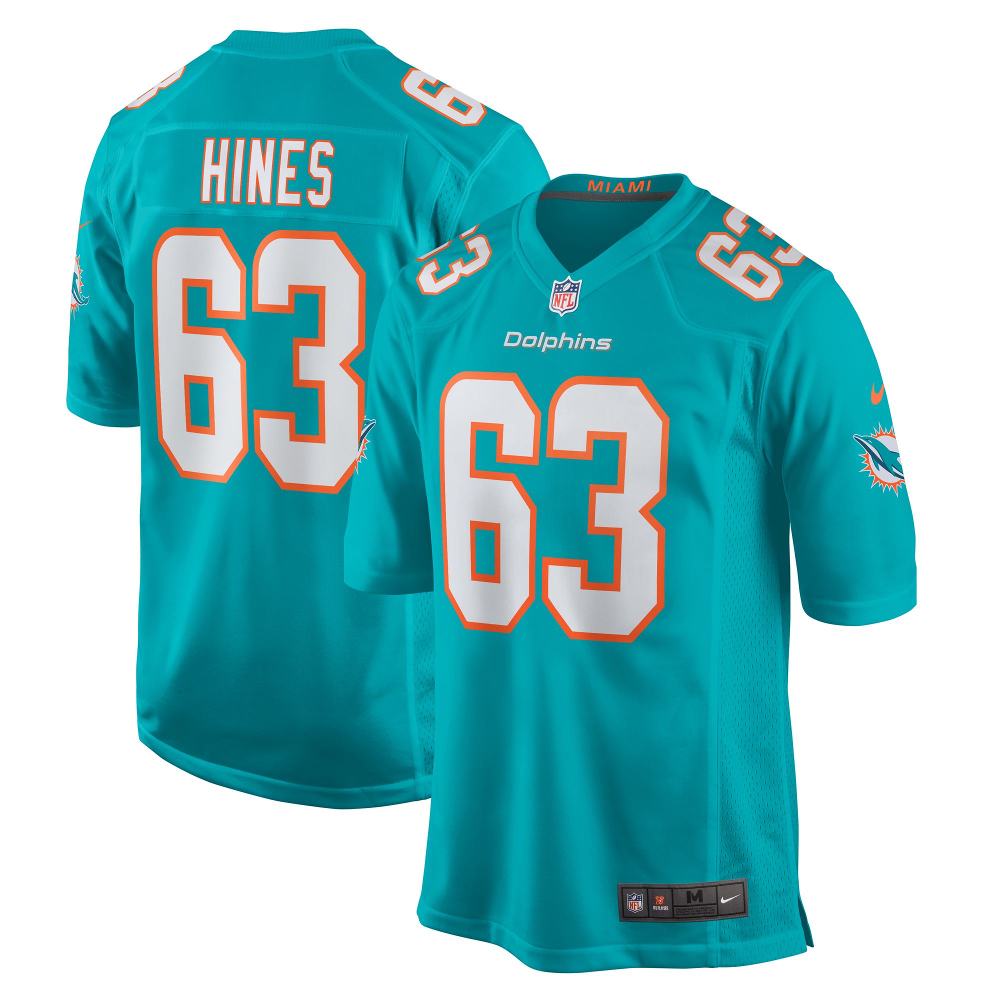Chasen Hines Miami Dolphins Team Game Jersey - Aqua cheap jerseys for sale - CheapJerseys.Shop