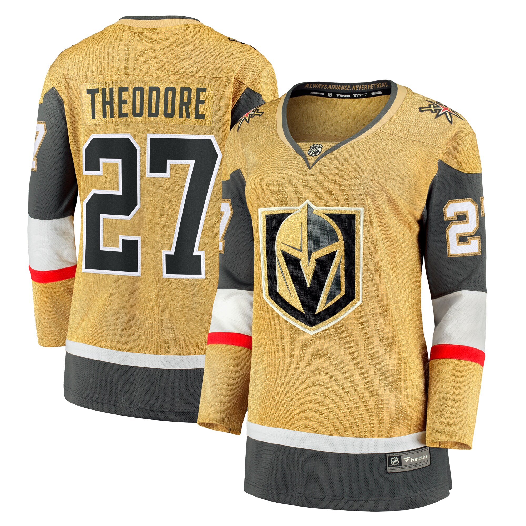 Shea Theodore Vegas Golden Knights Women's Fanatics Home Breakaway Jersey - Gold cheap jerseys for sale - CheapJerseys.Shop