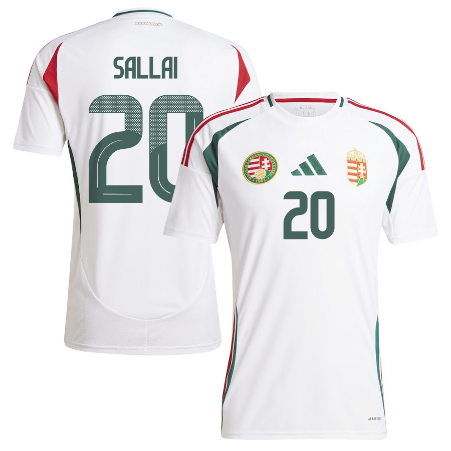 Roland Sallai 20 Hungary National Team 2024/25 Away Men Jersey - White cheap jerseys for sale - CheapJerseys.Shop