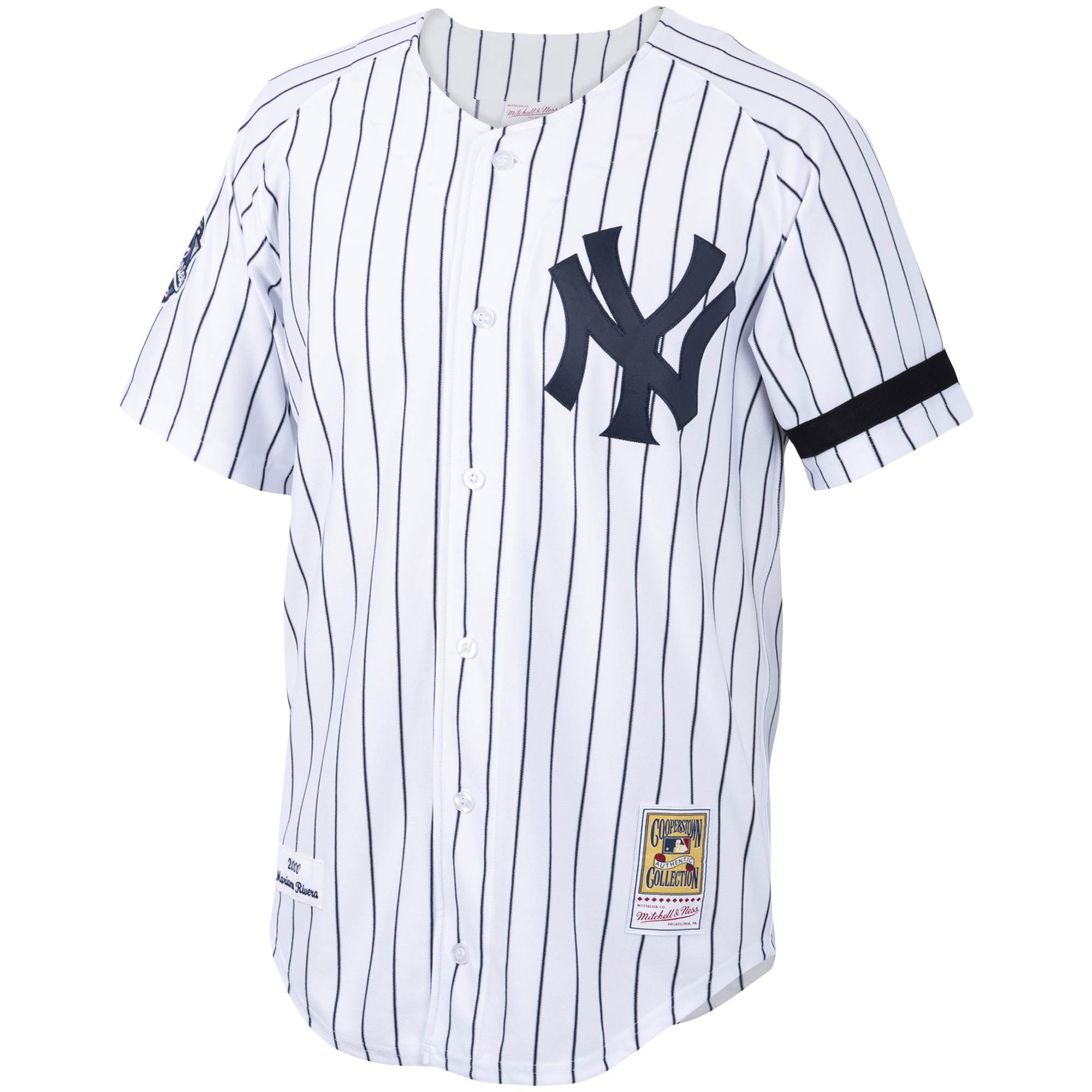 Mariano Rivera New York Yankees Mitchell & Ness Home 2000 Cooperstown Collection Authentic Jersey - White\/Navy cheap jerseys for sale - CheapJerseys.Shop