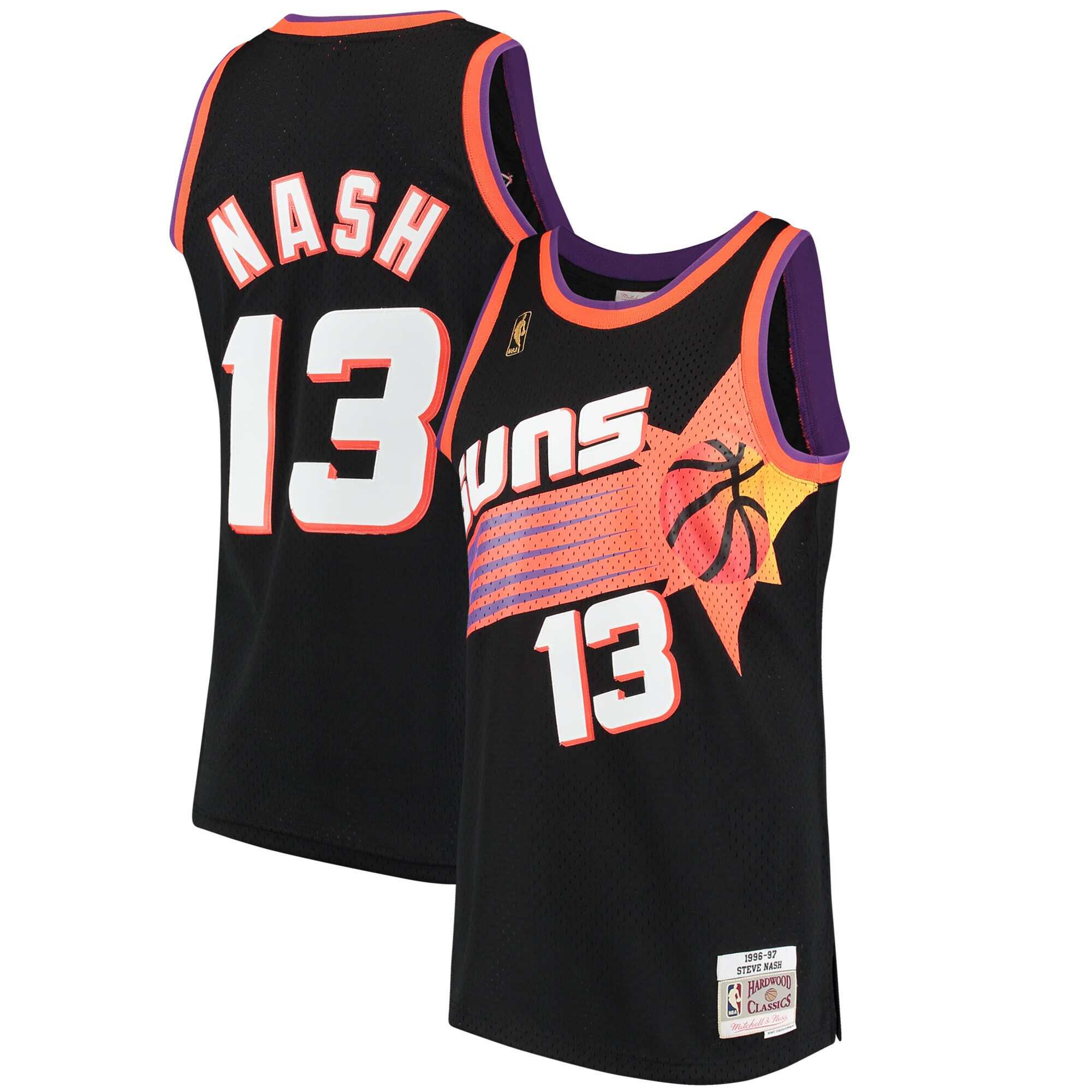 Steve Nash Phoenix Suns Mitchell & Ness 1996\/97 Hardwood Classics Swingman Jersey - Black cheap jerseys for sale - CheapJerseys.Shop