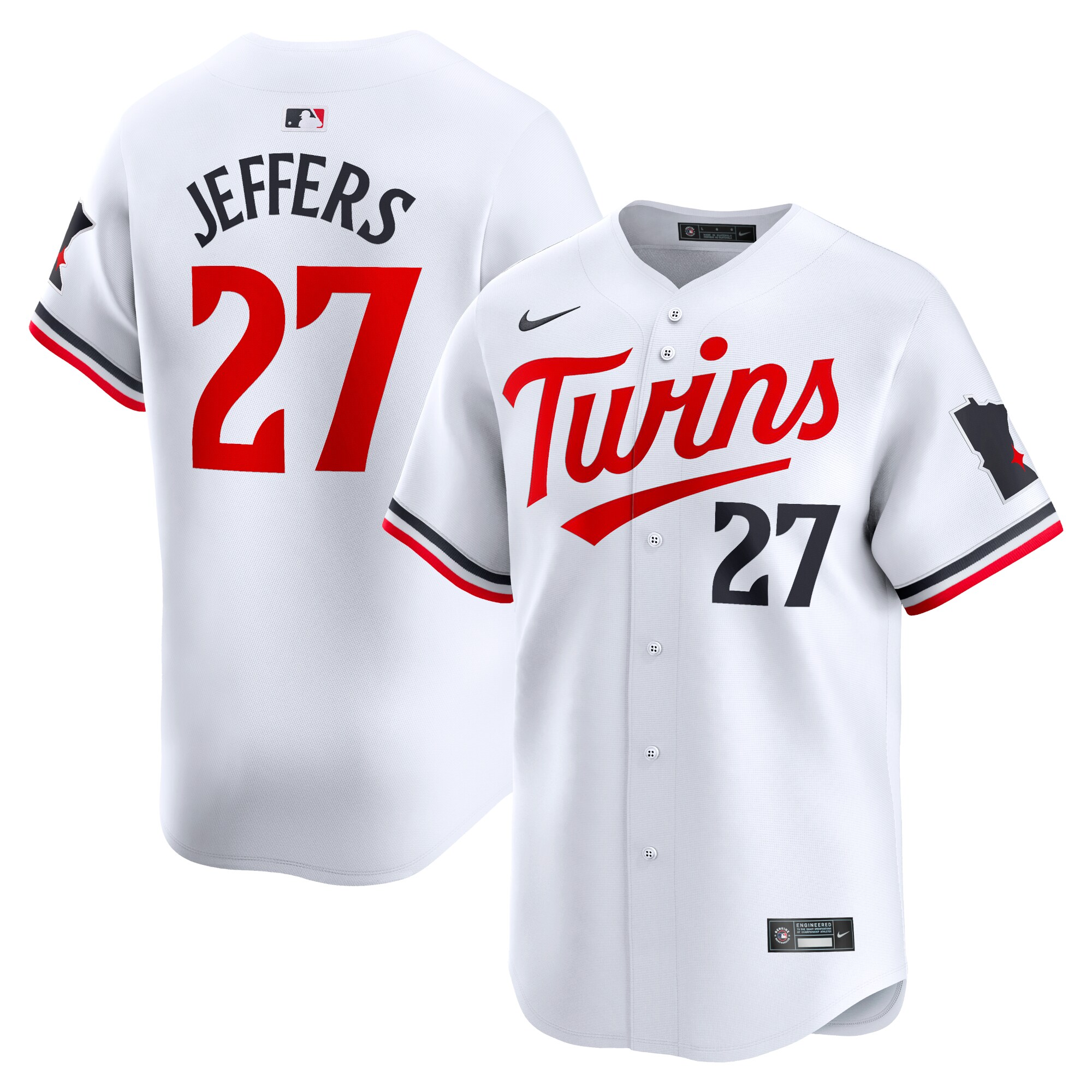 Ryan Jeffers Minnesota Twins Home Limited Player Jersey - White cheap jerseys for sale - CheapJerseys.Shop