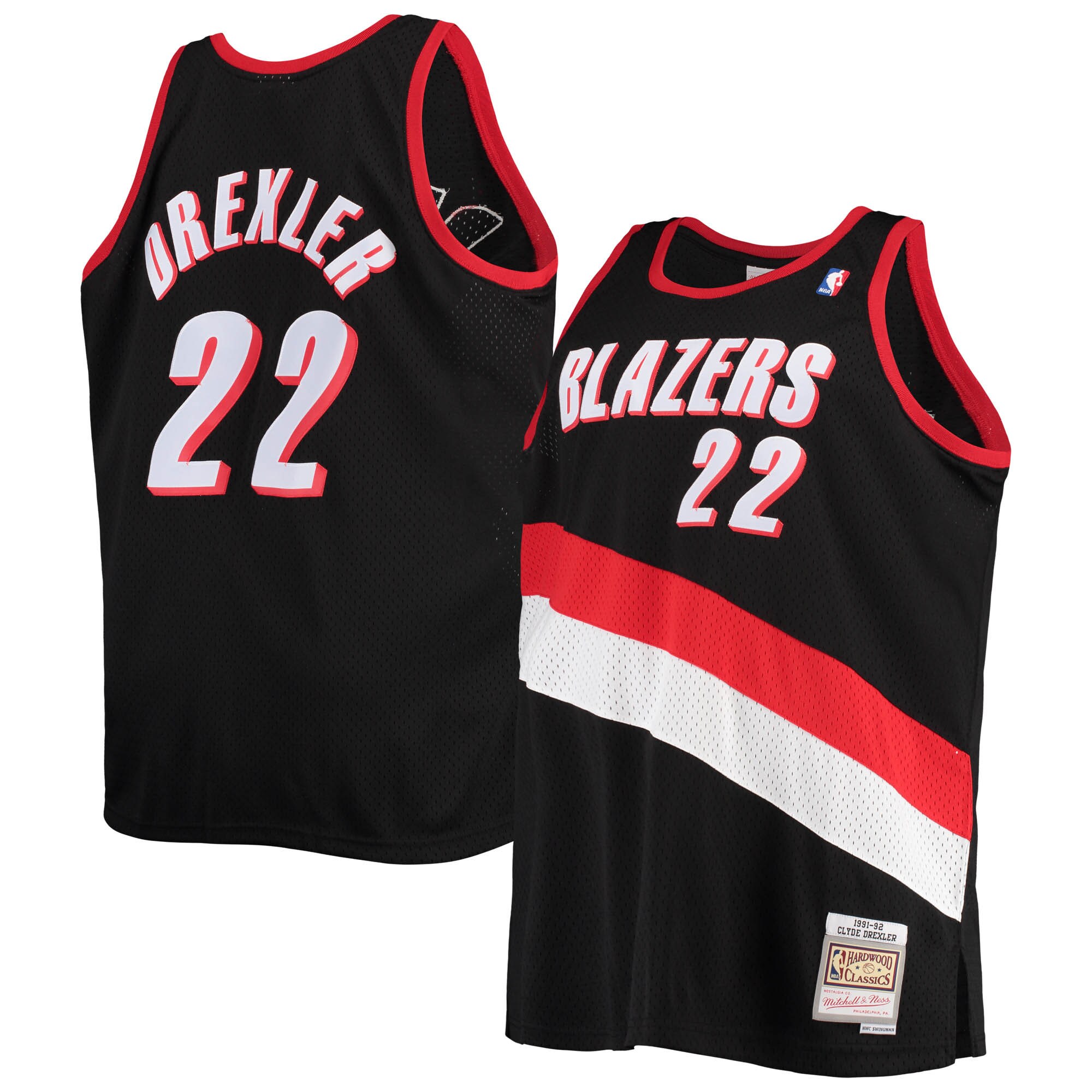 Clyde Drexler Portland Trail Blazers Mitchell & Ness 1991\/92 Big & Tall Hardwood Classics Swingman Jersey - Black cheap jerseys for sale - CheapJerseys.Shop