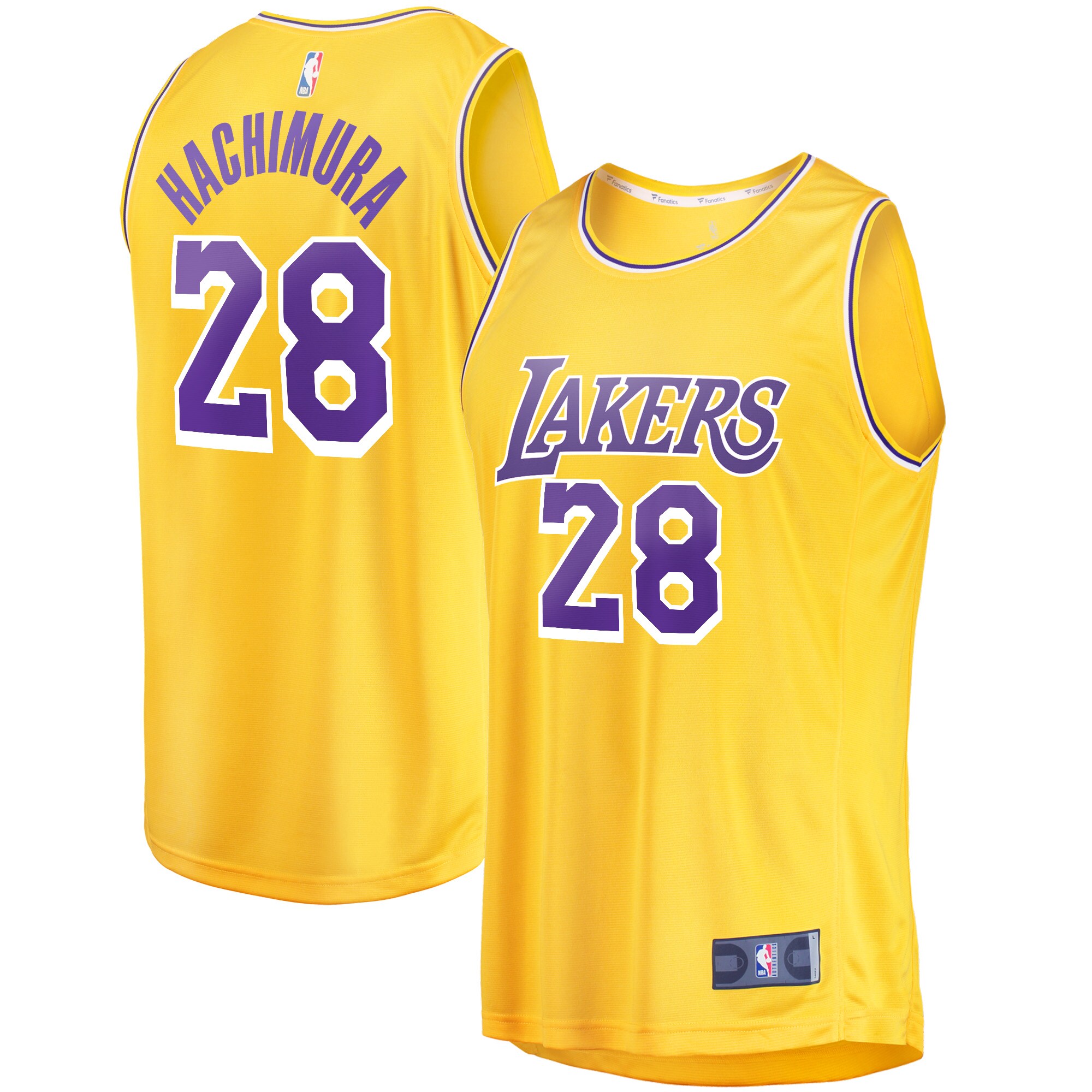 Rui Hachimura Los Angeles Lakers Fanatics Fast Break Player Jersey - Icon Edition - Gold cheap jerseys for sale - CheapJerseys.Shop