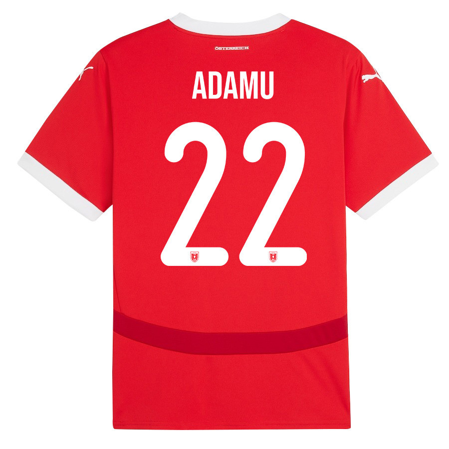 Junior Adamu 22 Austria National Team 2024/25 Home Men Jersey - Red cheap jerseys for sale - CheapJerseys.Shop