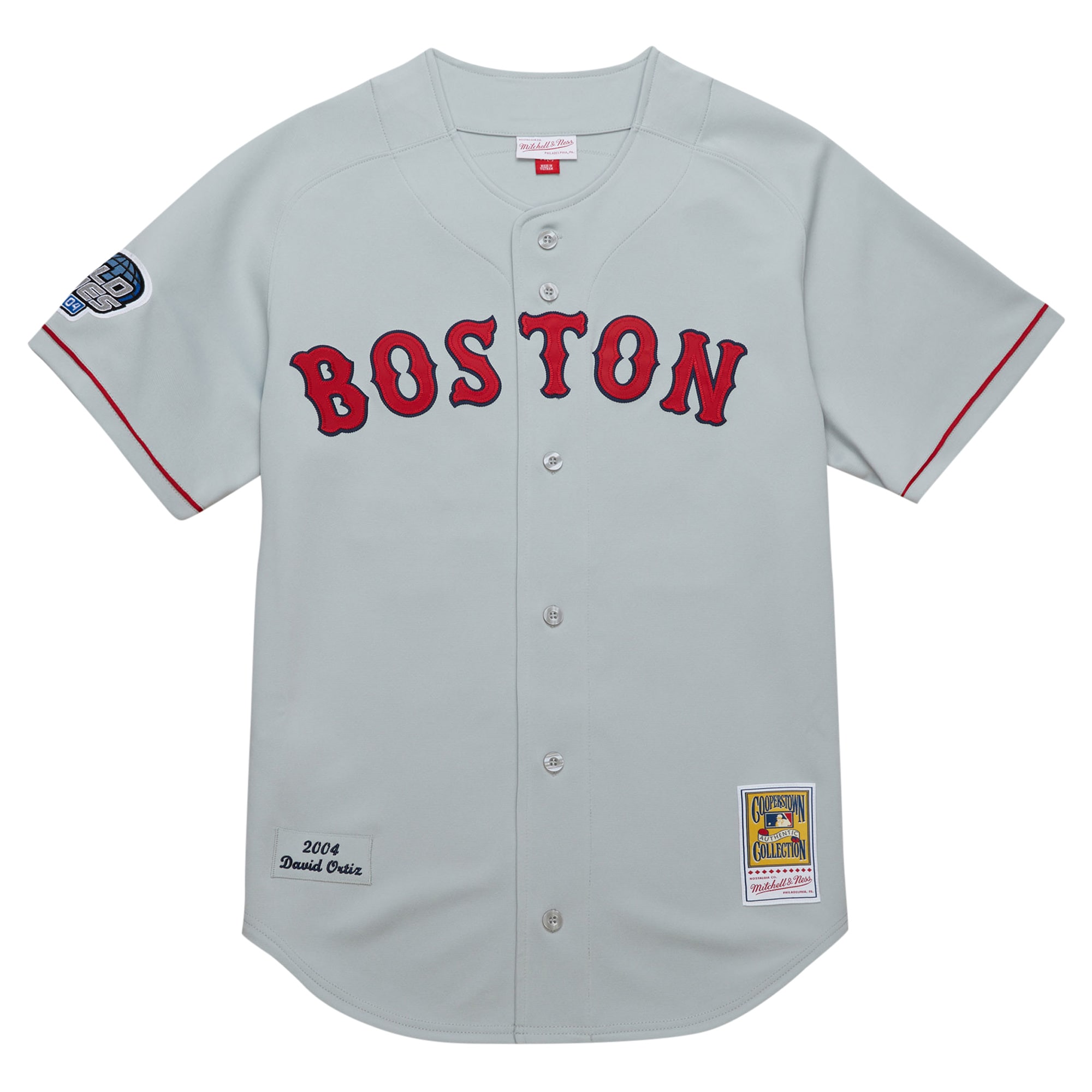 David Ortiz Boston Red Sox Mitchell & Ness 2004 Cooperstown Collection Authentic Throwback Jersey - Gray cheap jerseys for sale - CheapJerseys.Shop